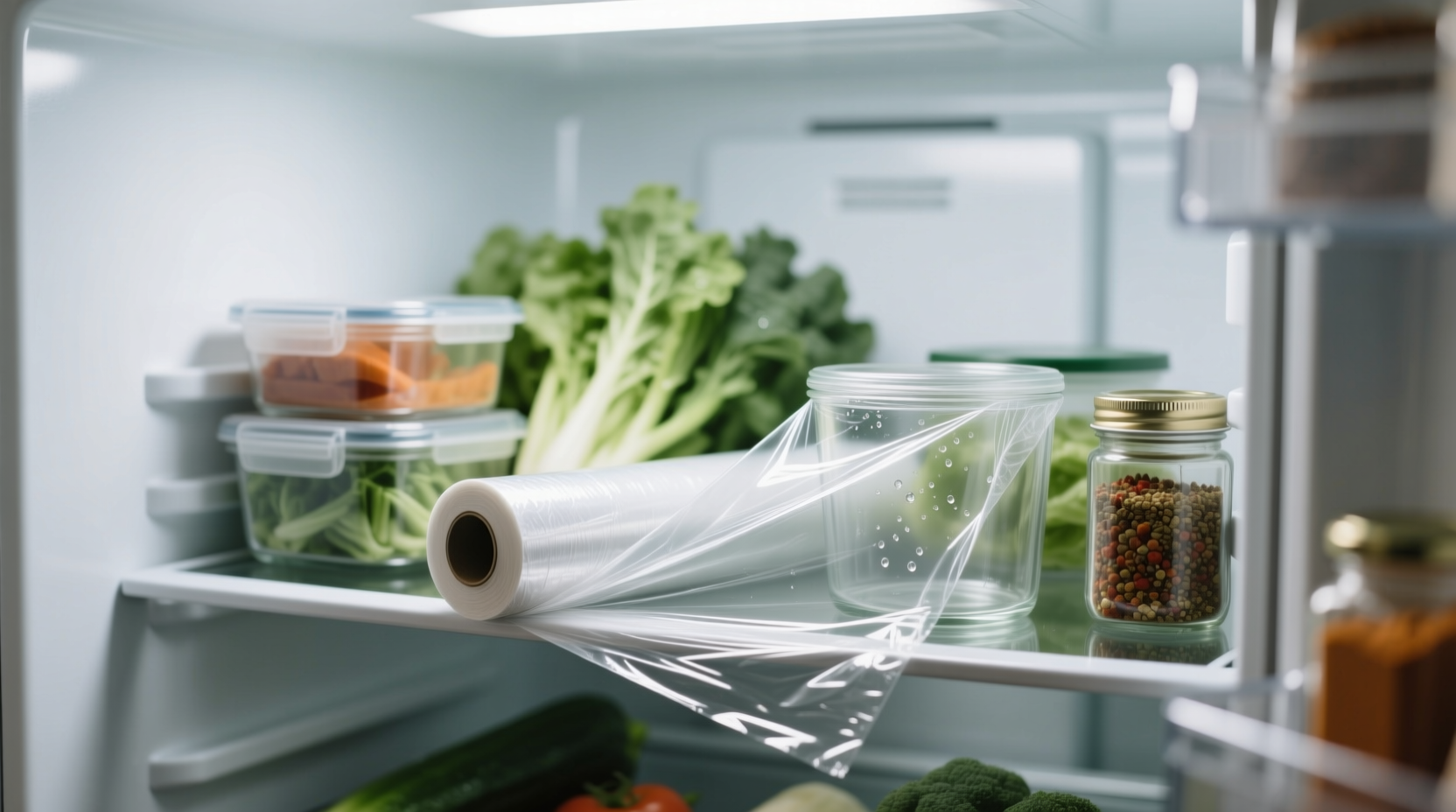 use cling wrap to keep your refrigerator clean