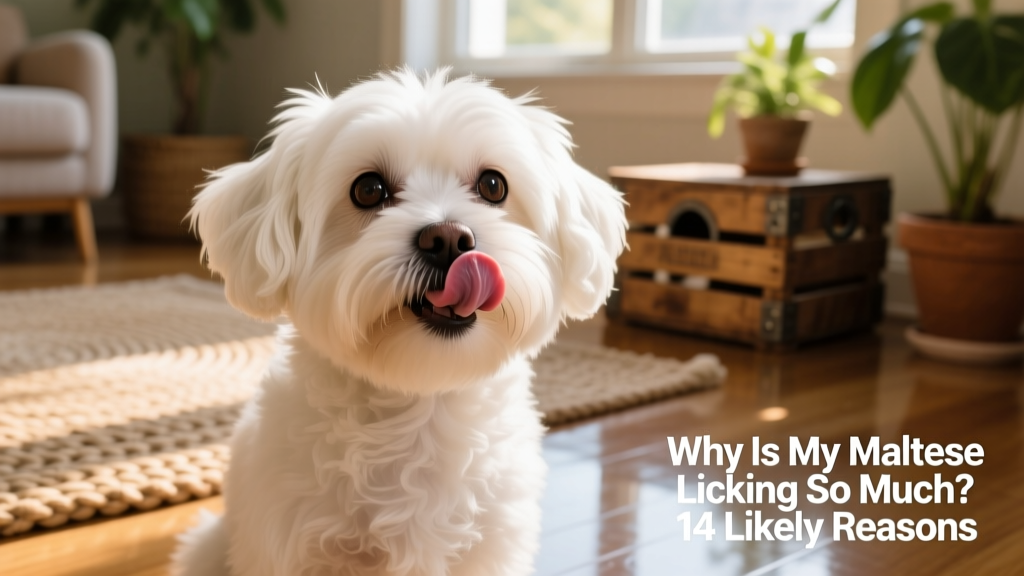 Maltese Dog Licking