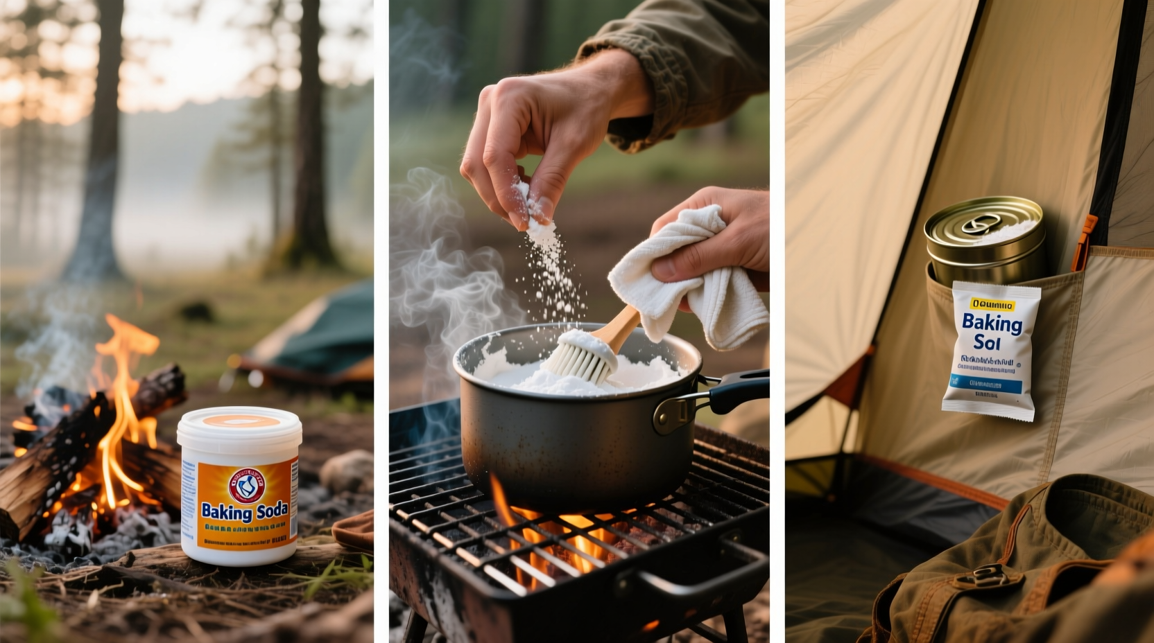 ways use baking soda while camping