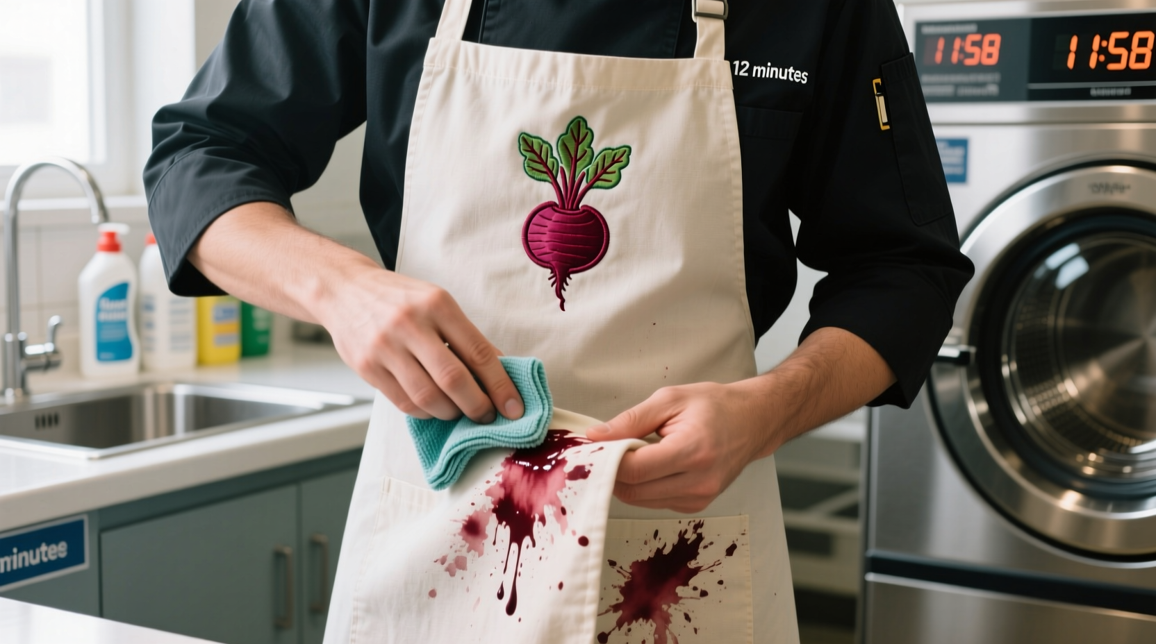 how to remove beet juice stains from chef aprons