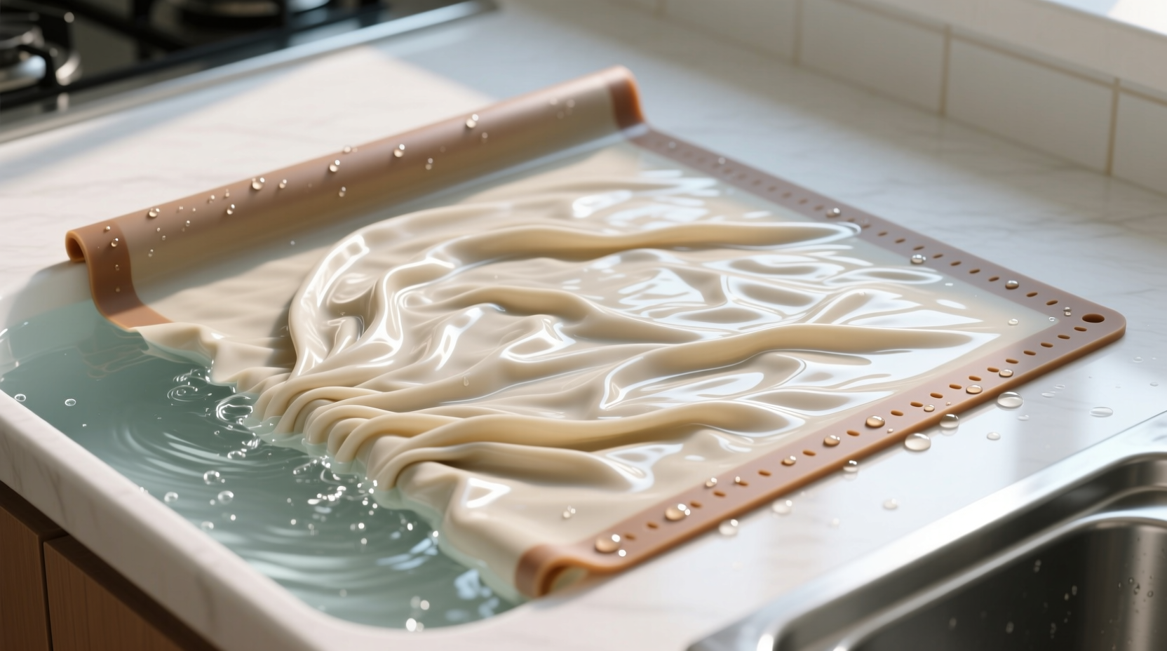 how to clean rolled silicone baking mats without permanent creases