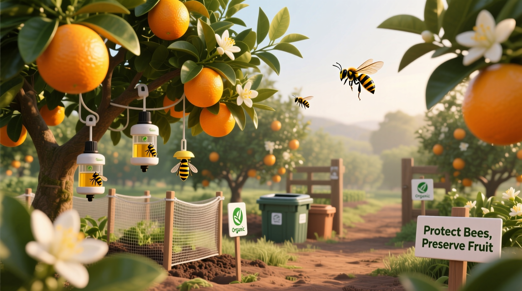 wasps away citrus tree protection without harming bees
