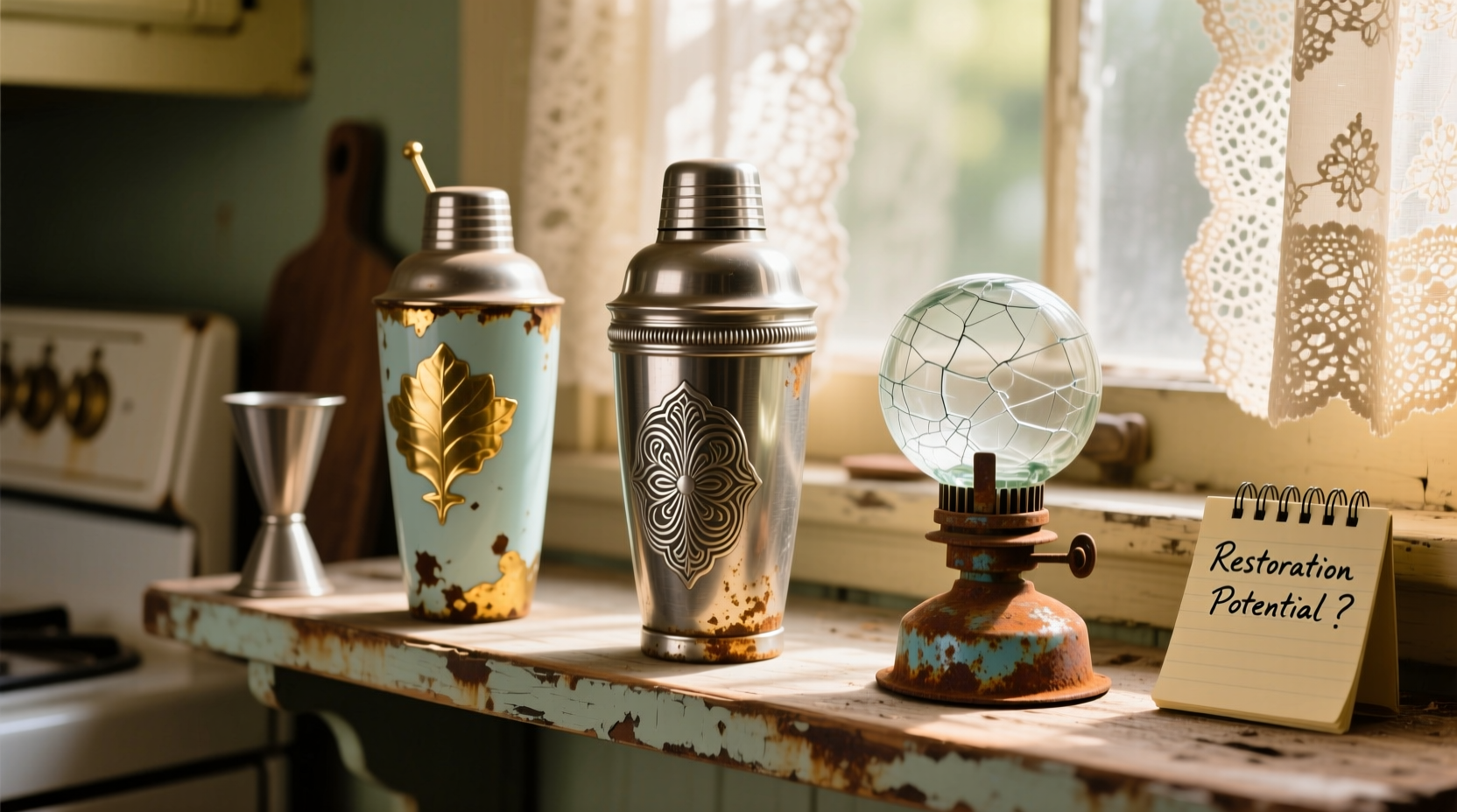 vintage cocktail shakers on Etsy—worth restoring or just rusty junk
