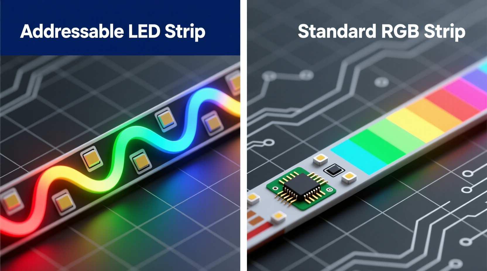 addressable led strips vs standard rgb which is better for custom patterns