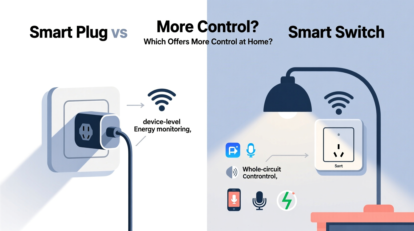 smart plug vs smart switch which gives more control at home