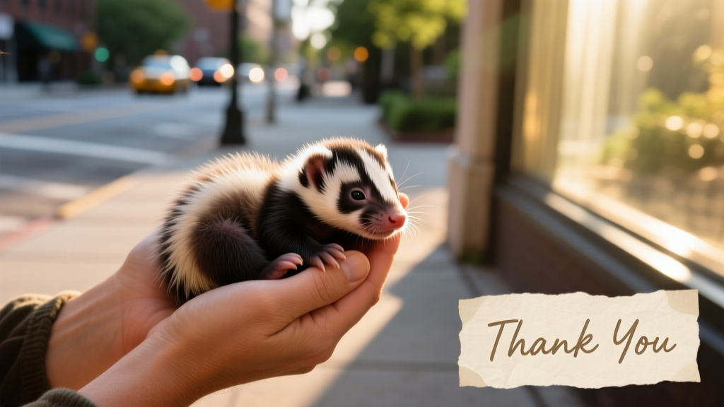 Baby Skunk Rescued From Street Says ‘Thank You’ With the Sweetest Nuzzles