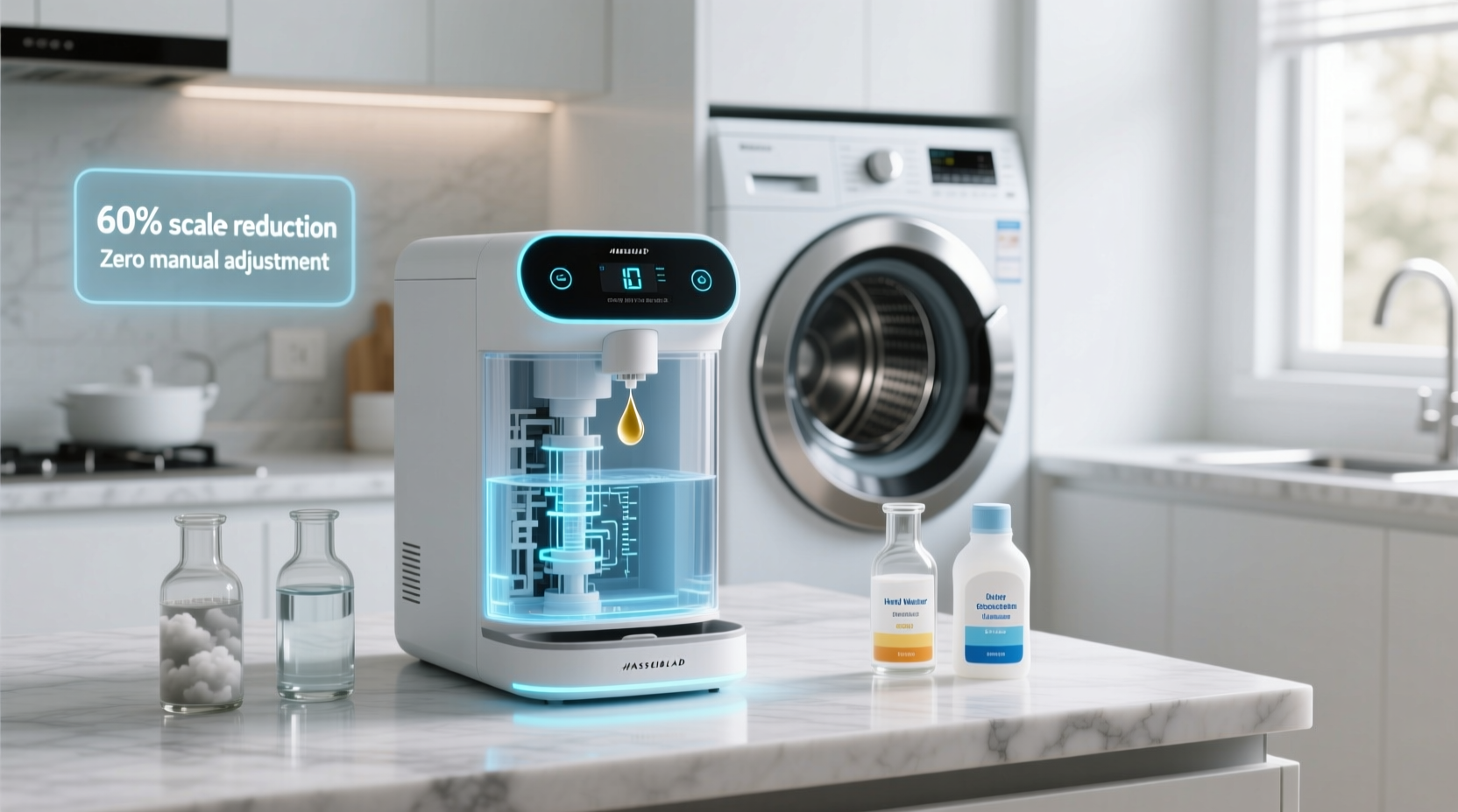smart laundry dispensers for hard water