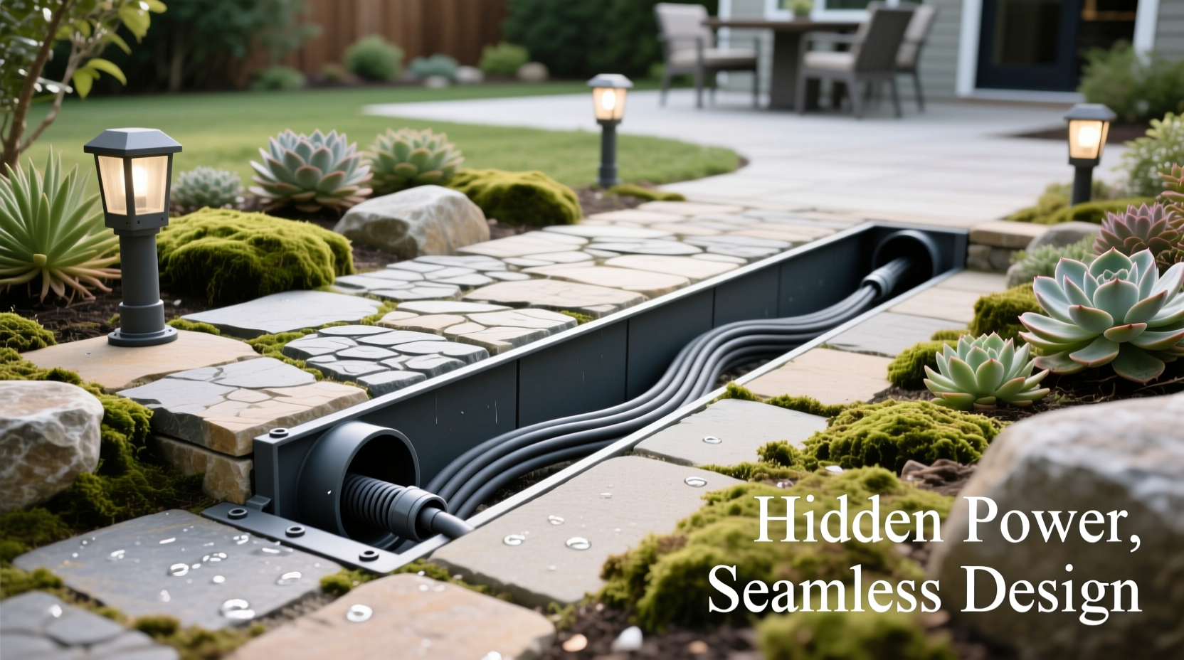how to hide extension cords outdoors without tripping hazards or weather damage