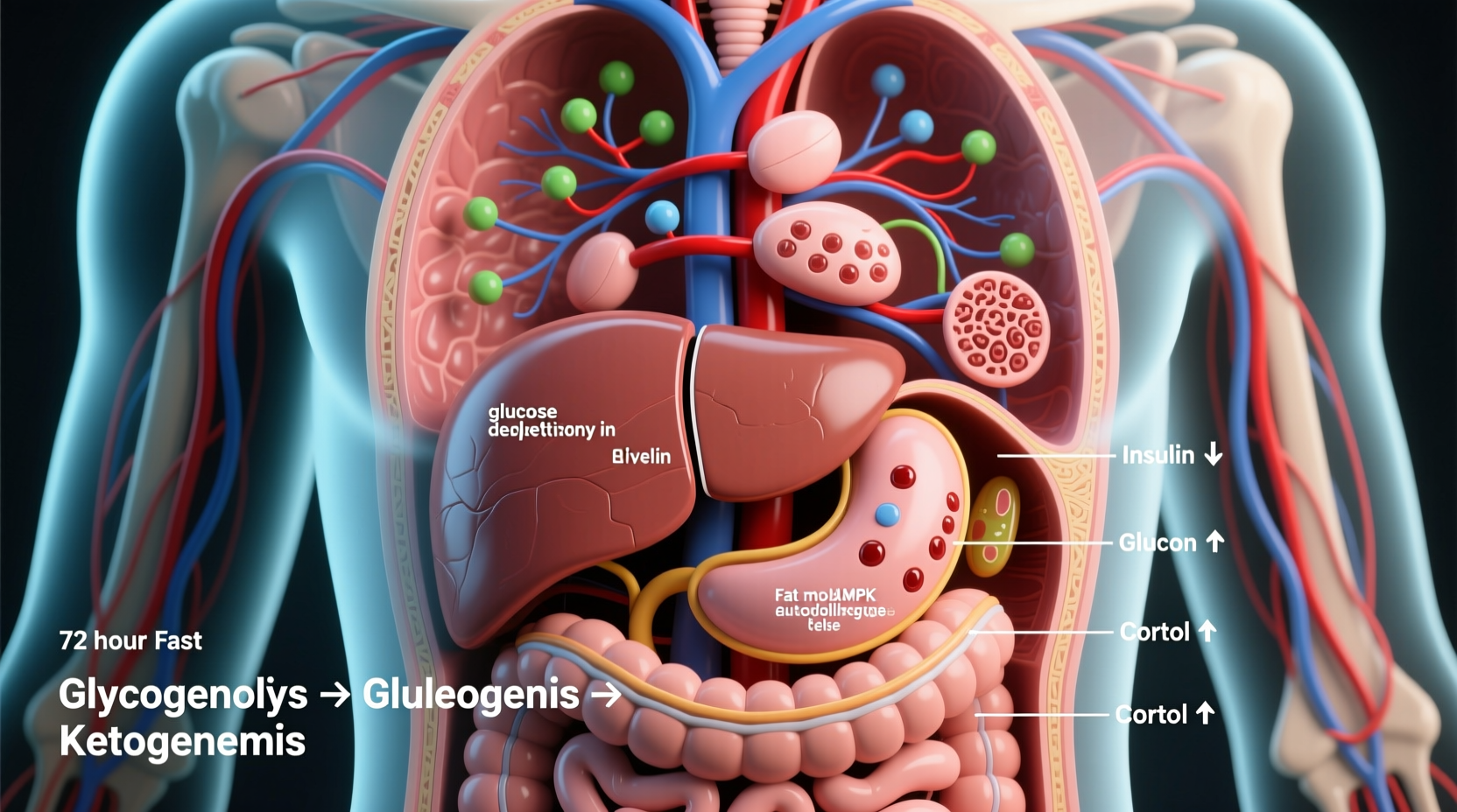 Human body metabolic processes during fasting