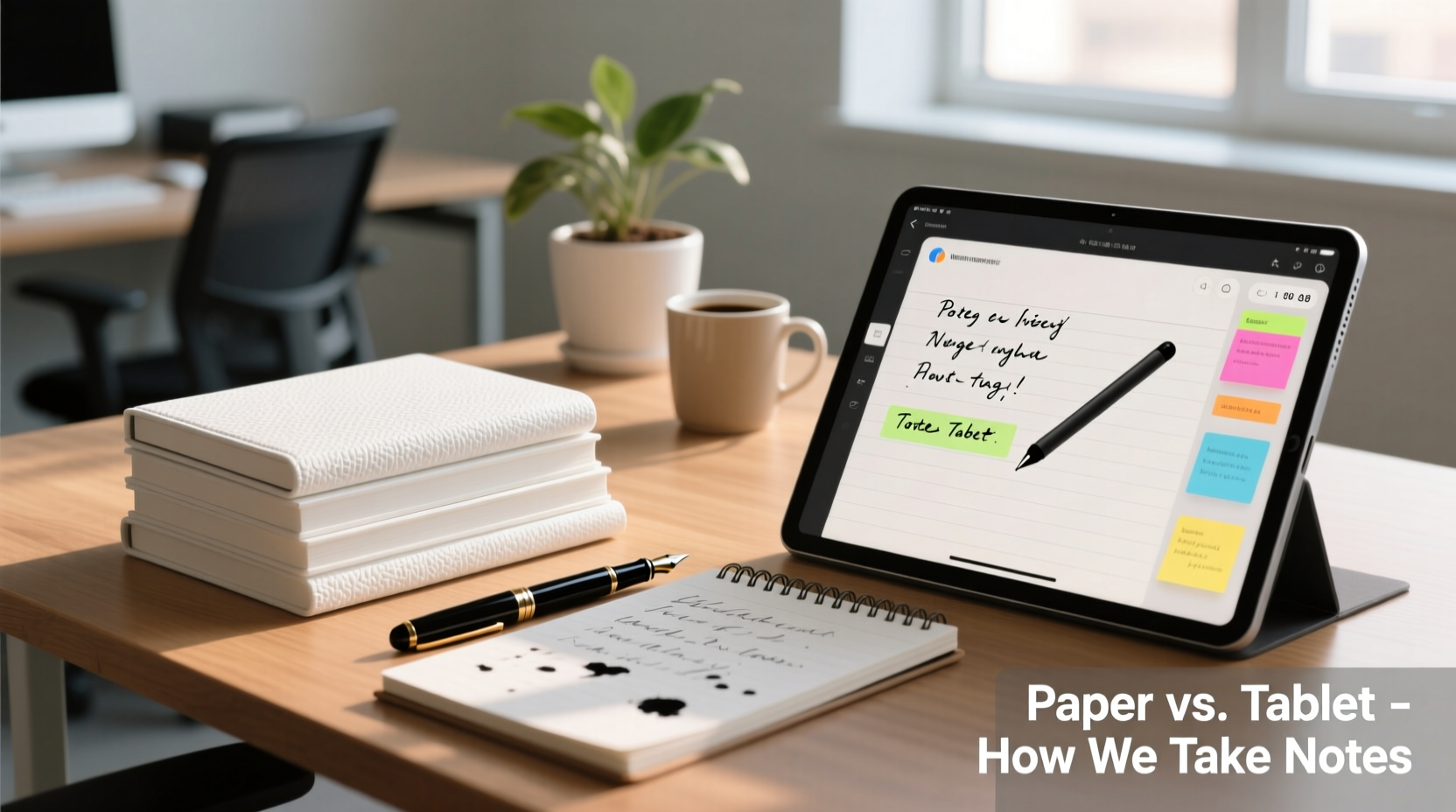 paper notebooks vs tablets for taking meeting notes