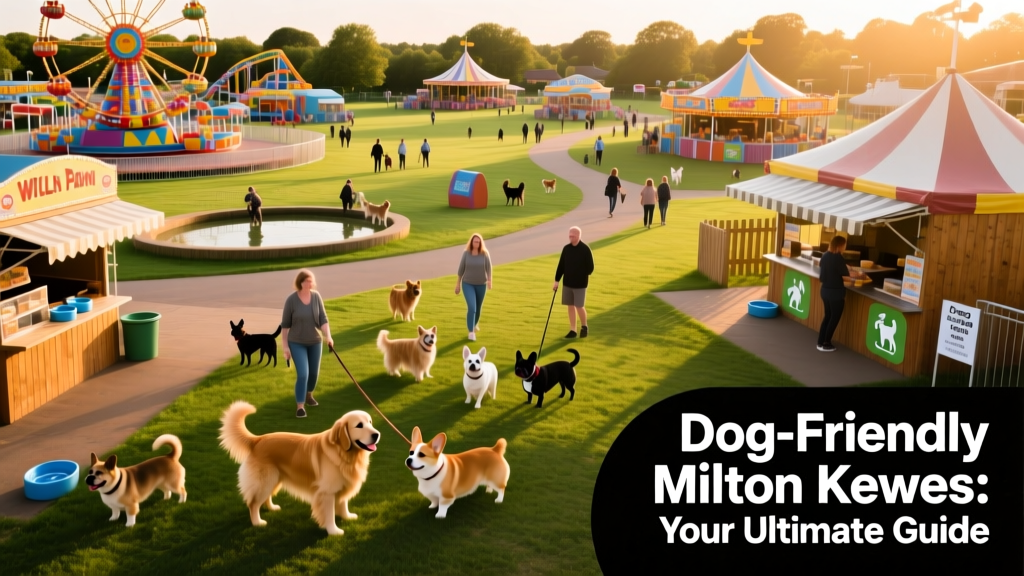 an aerial view of Willen Park fun fair in Milton Keynes