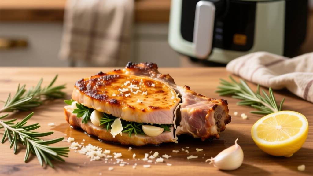 Stuffed Boneless Pork Chops in Air Fryer (Crispy & Juicy!)