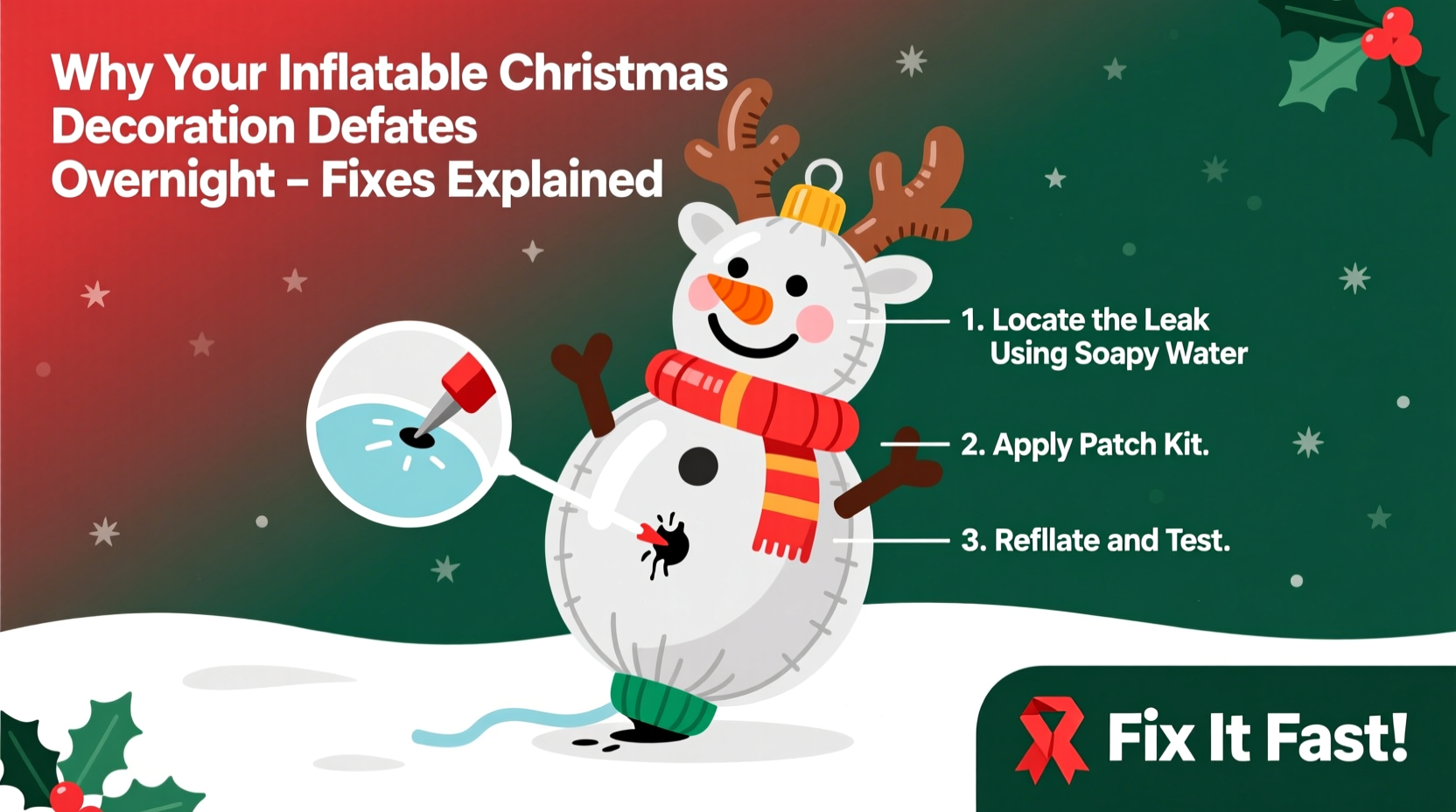 why is my inflatable christmas decoration deflating overnight fixes explained