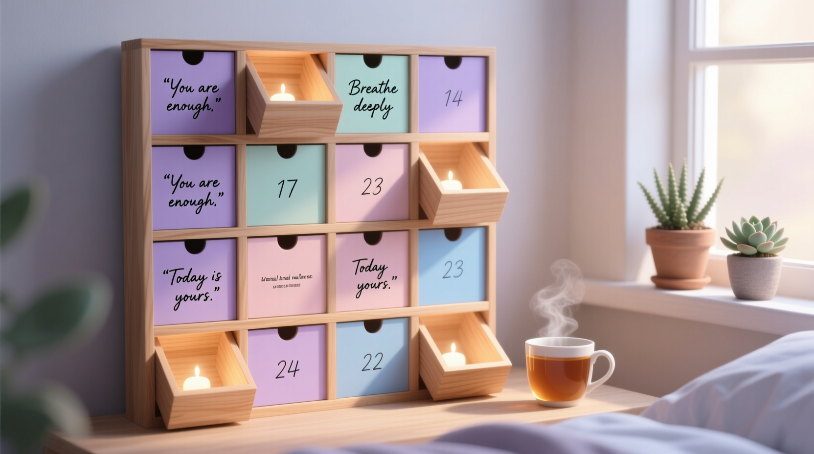 how to create a mental wellness advent calendar with daily affirmations