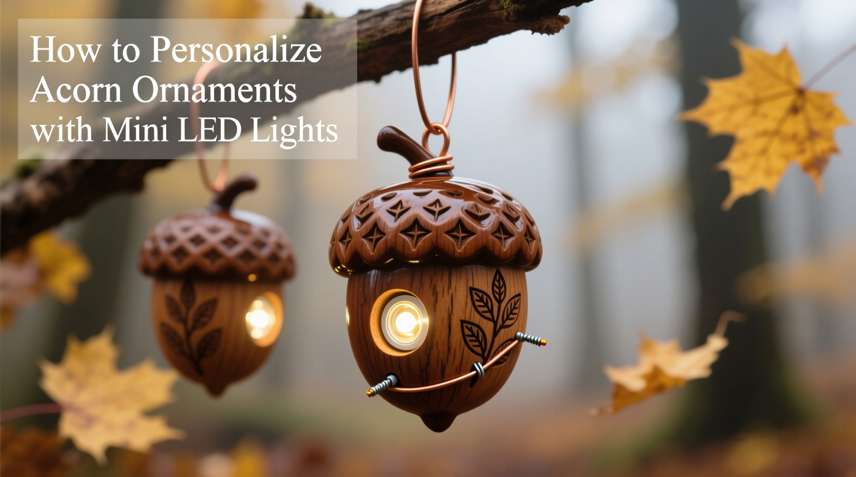 how to personalize acorn shaped ornaments with mini led light inserts