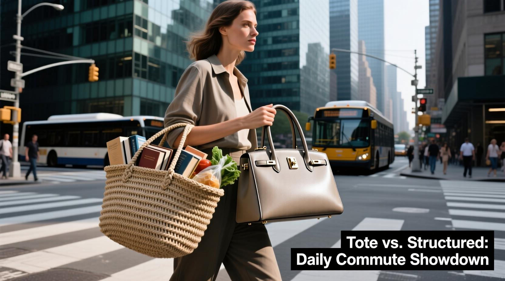 oversized tote bag vs structured handbag which is better for daily commuting