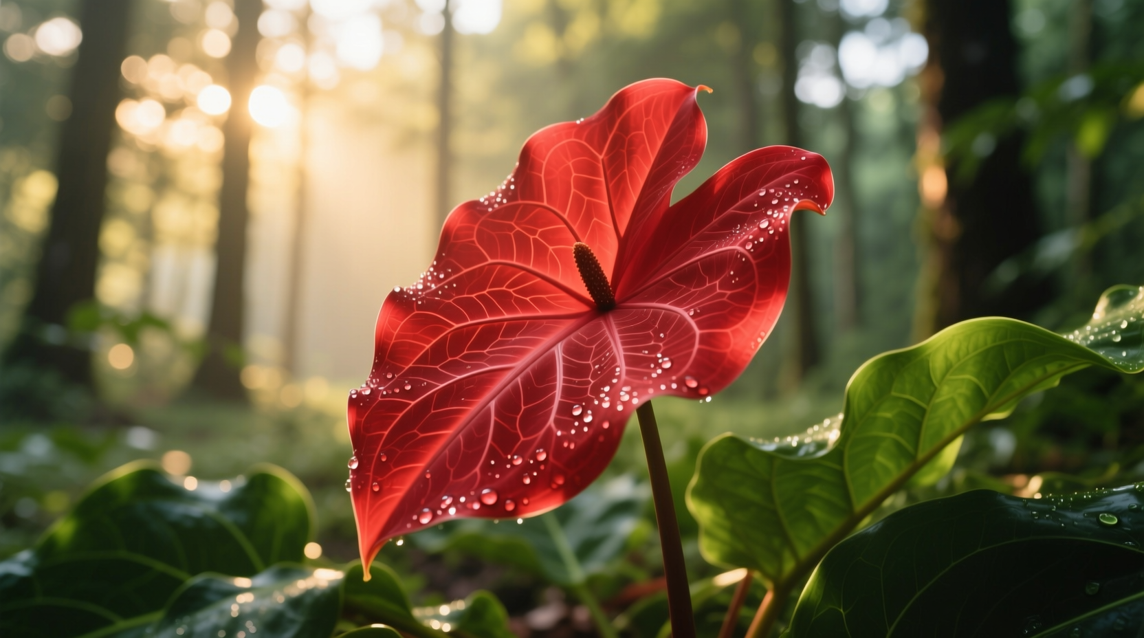 red elephant ear flower