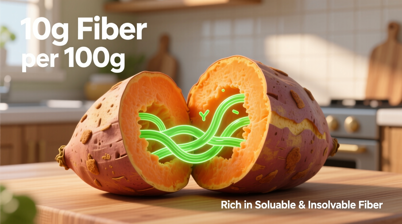 Sweet Potato Fiber Content: 3.8g Per Medium Potato (USDA)