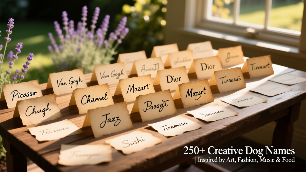 250+ Creative Dog Names: Inspired by Art, Fashion, Music & Food