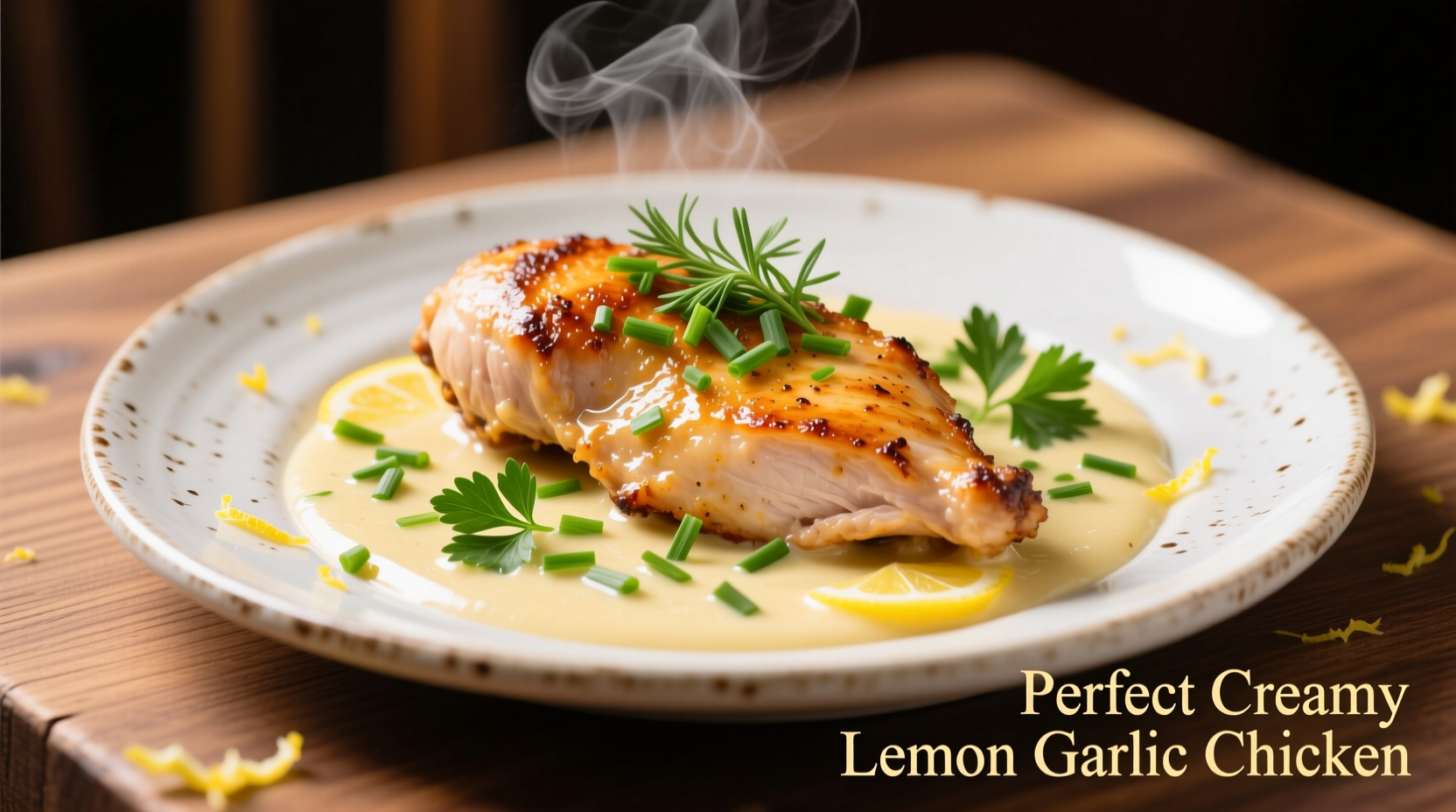 Perfect creamy lemon garlic chicken with fresh herbs