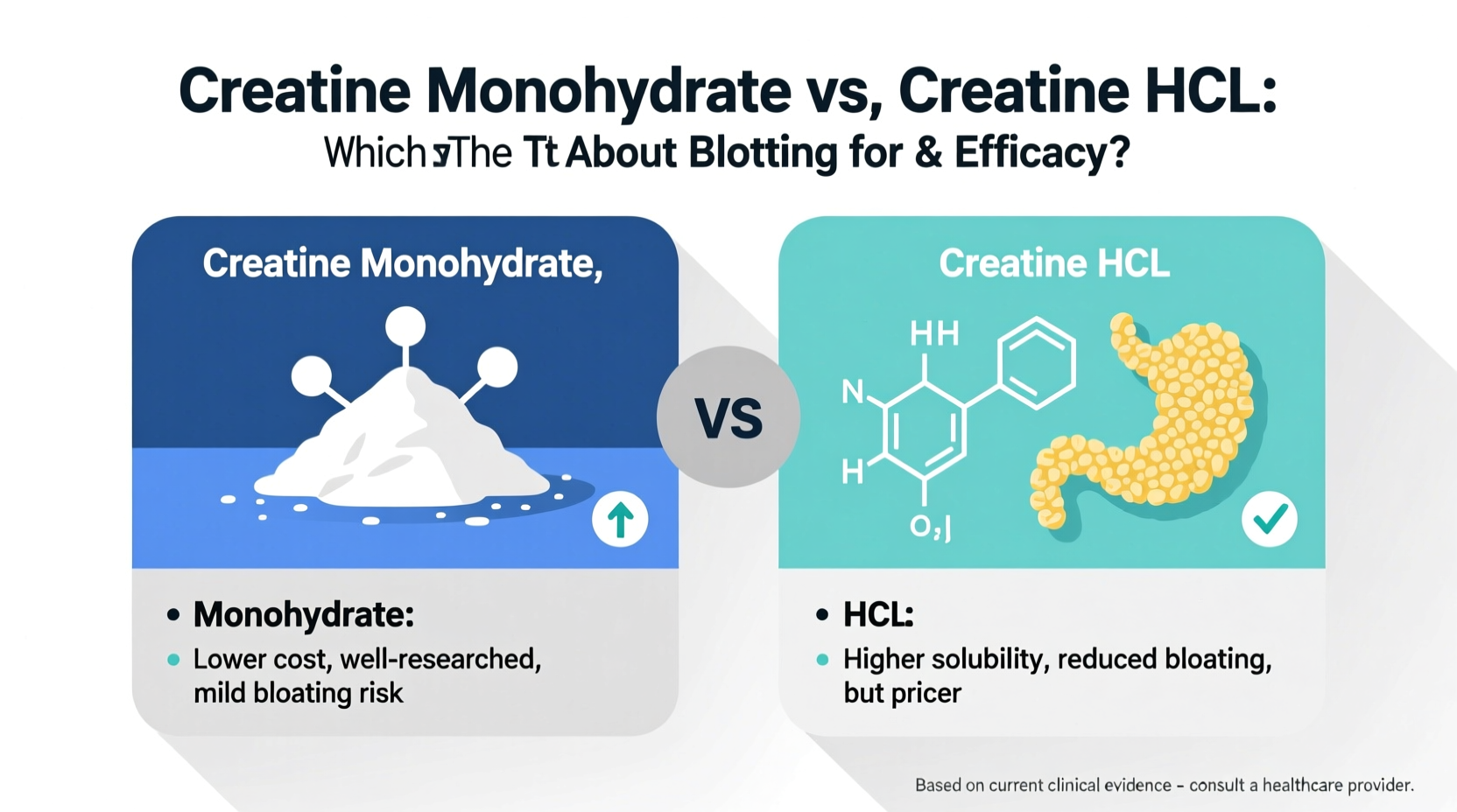 creatine monohydrate vs hcl is the expensive version better for bloating