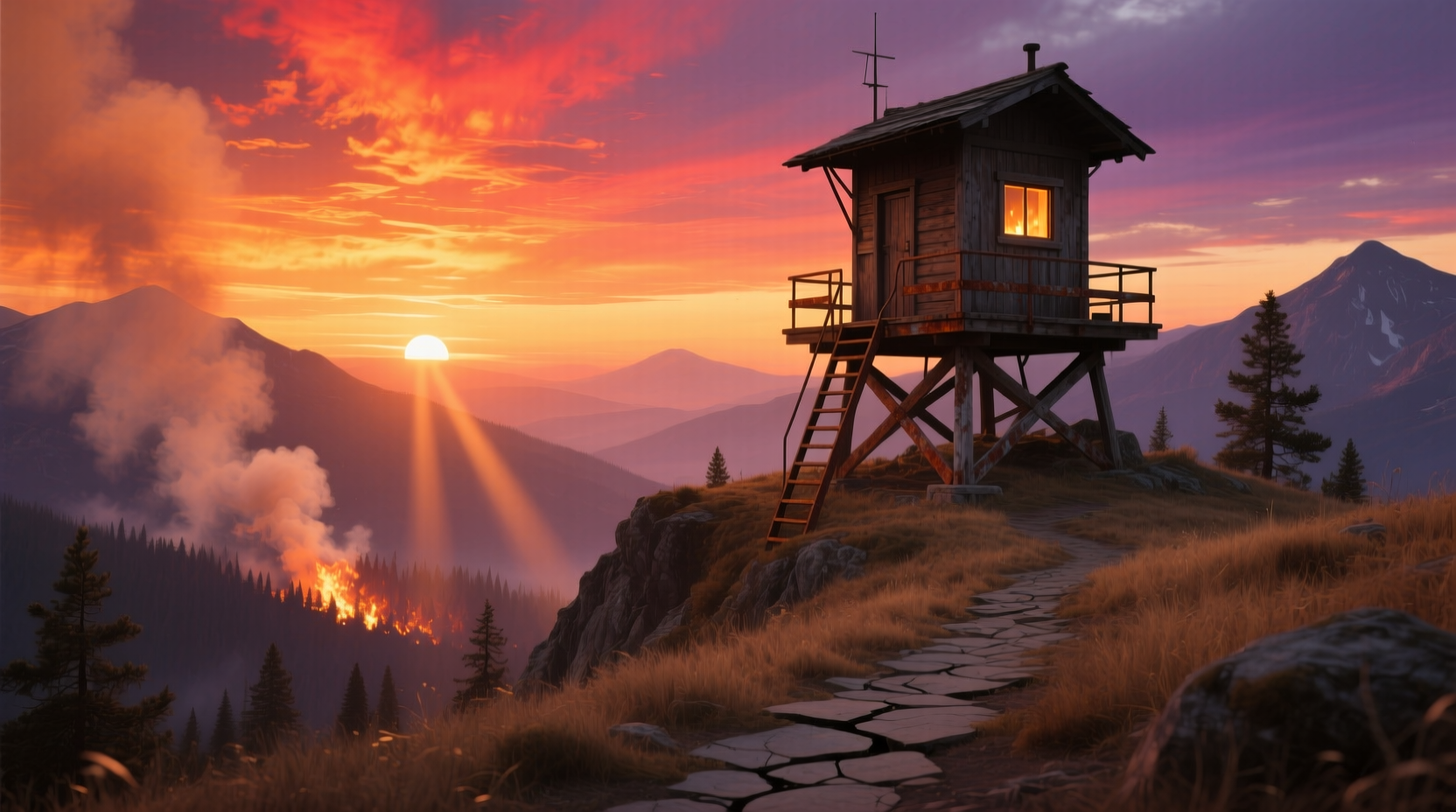the sunset firewatch desktop