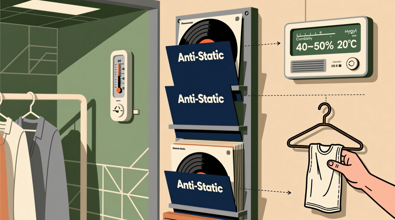 vinyl record storage in closets