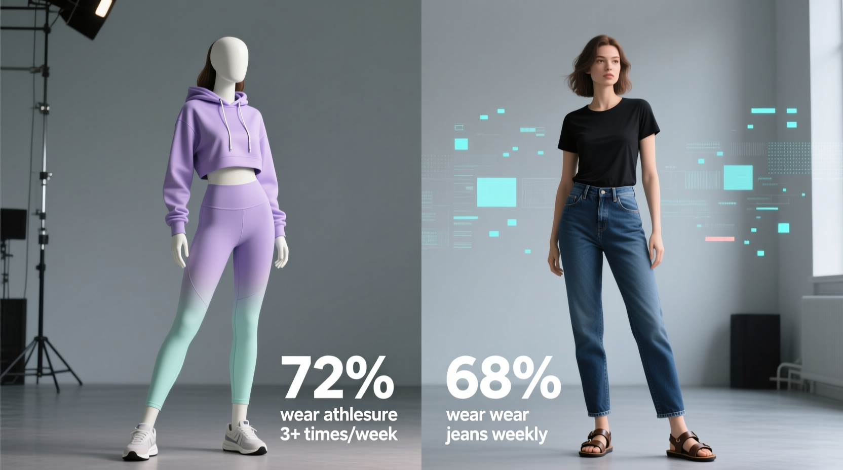 athleisure leggings vs jeans which do people actually wear more now