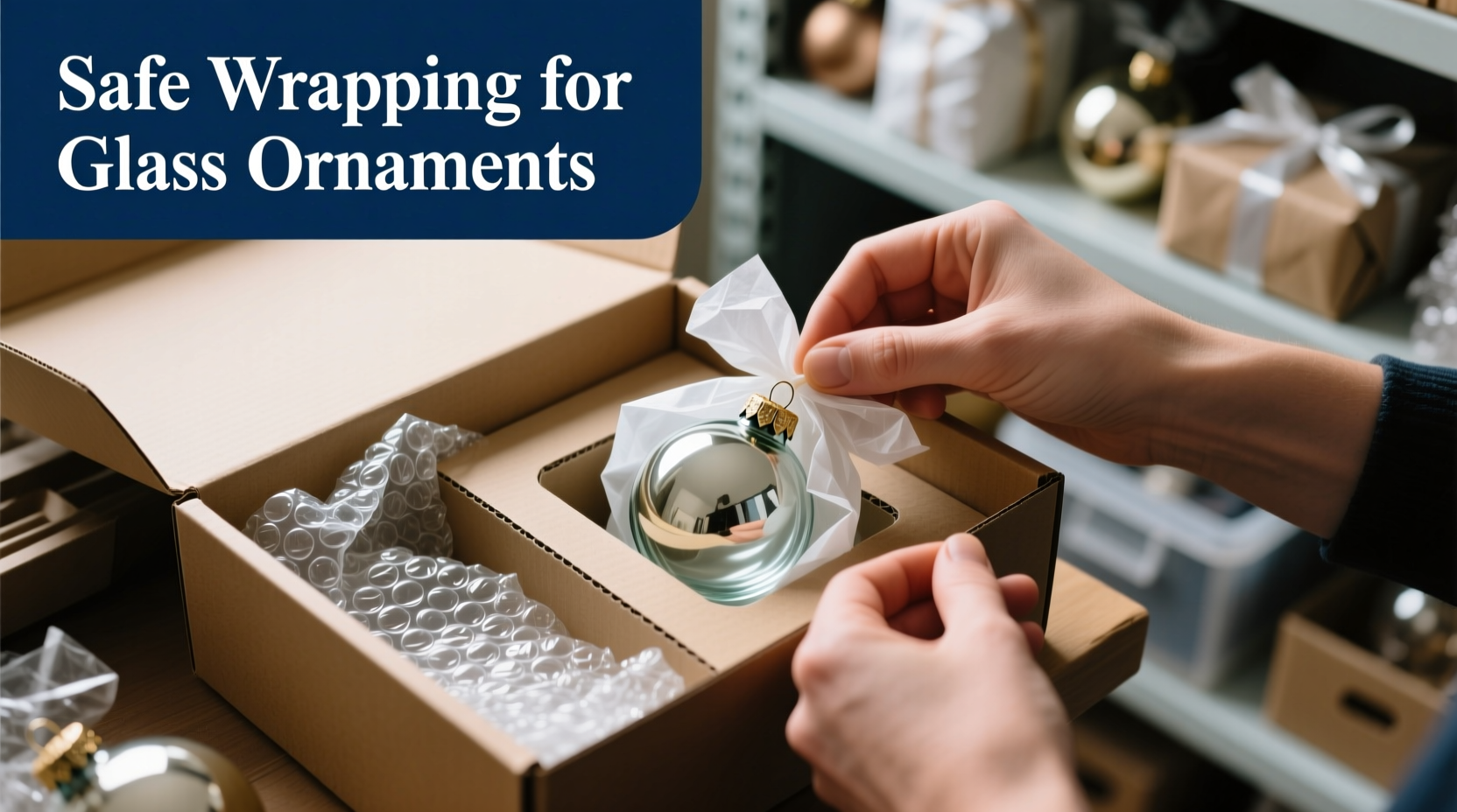 how to safely wrap fragile glass ornaments without cracking or scratching them