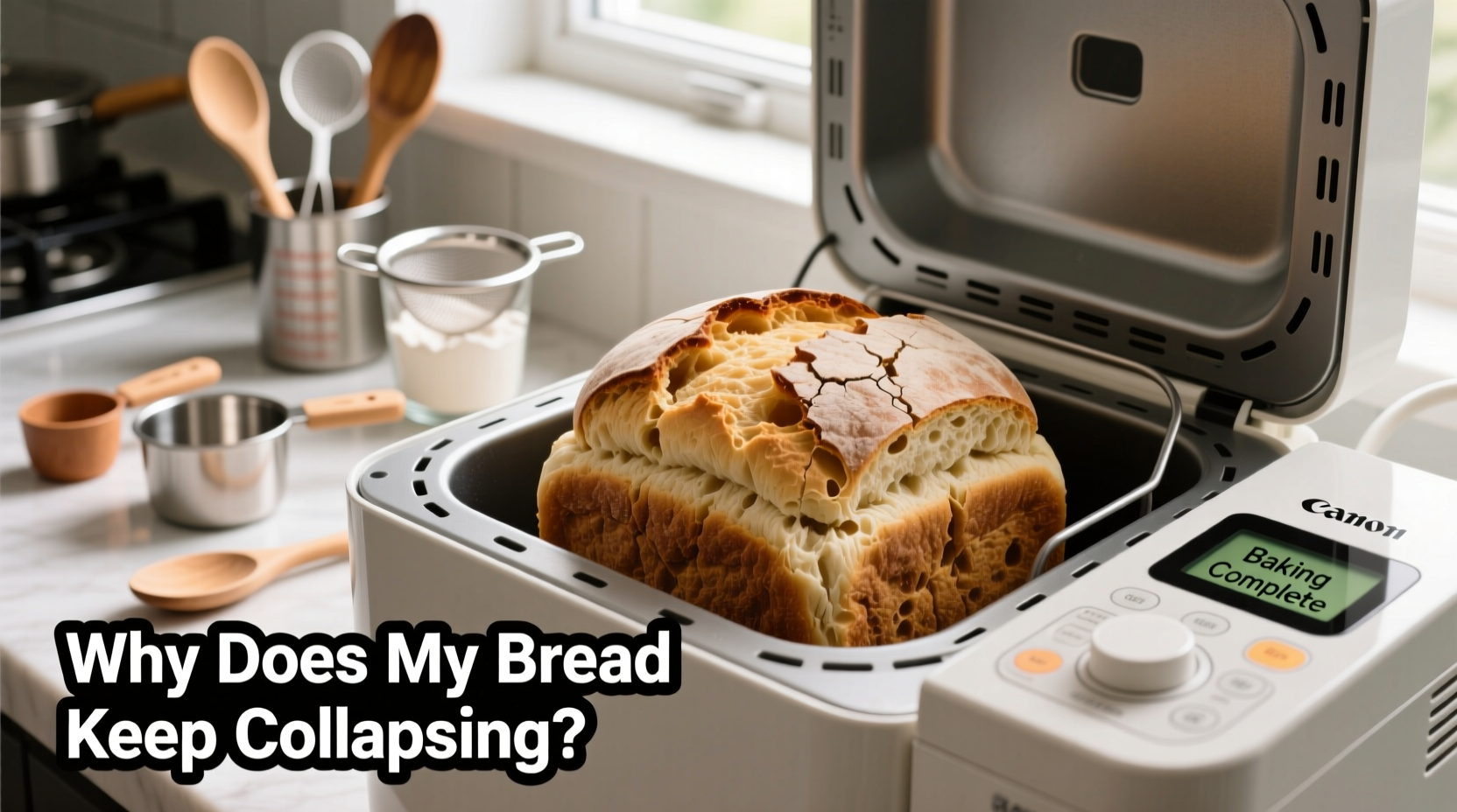 why does my bread keep collapsing in the bread machine