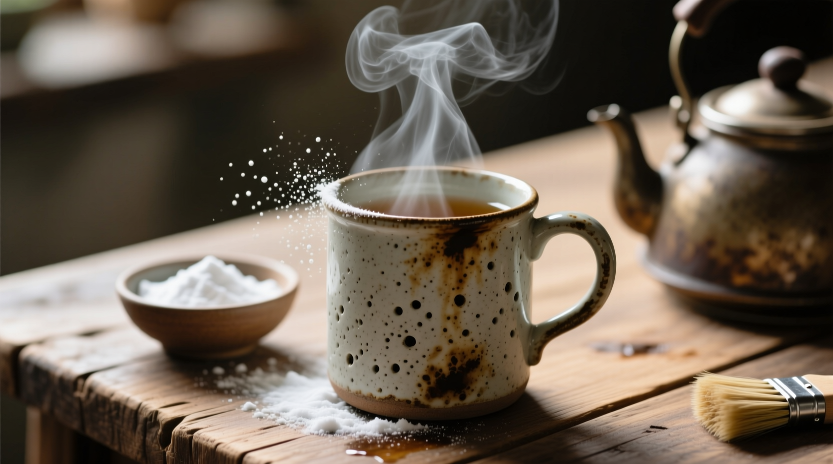 eco friendly tea stain removal for unglazed mugs