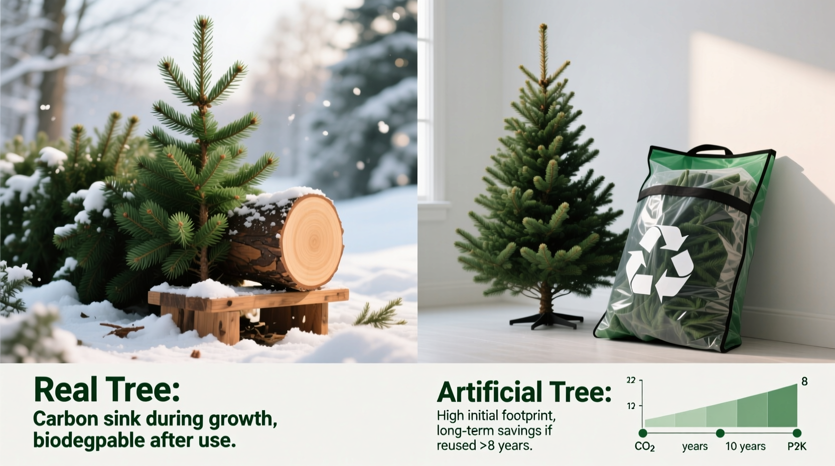 real vs artificial christmas trees which has a smaller carbon footprint over time