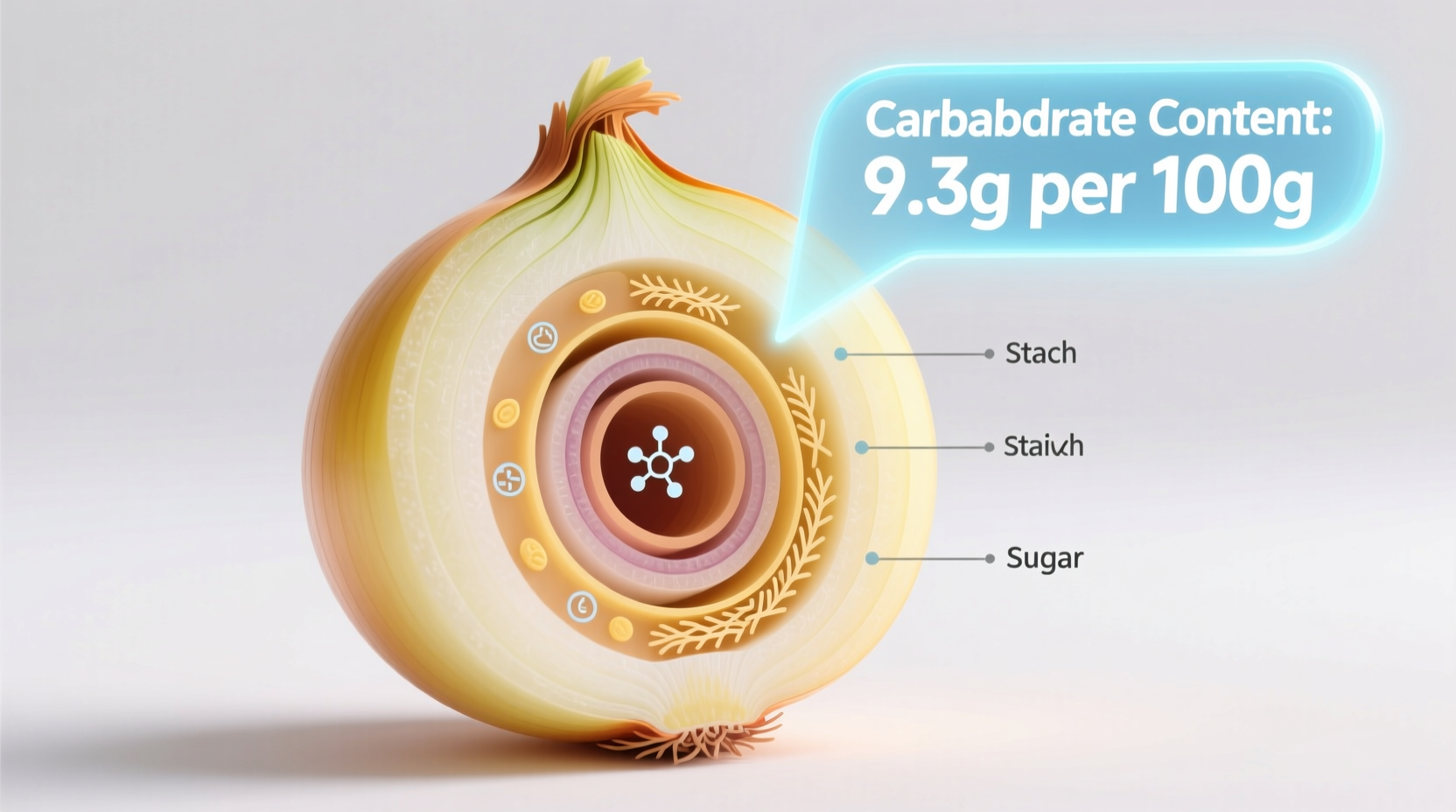 carbohydrate content found in a single onion