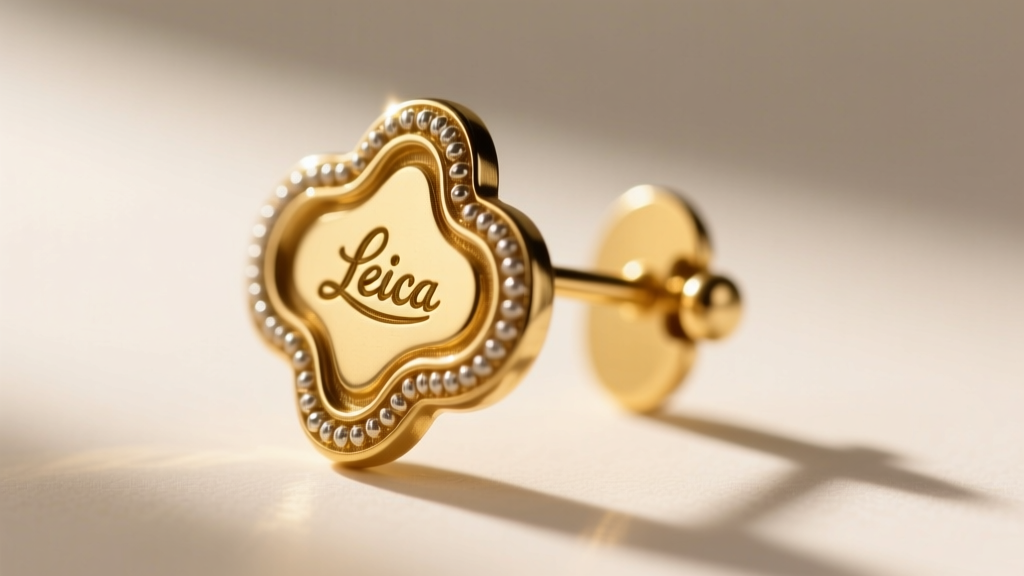 Macro shot of an antique art nouveau earring clasp showing 18k gold hallmarks and milgrain detailing on the French ear wire.