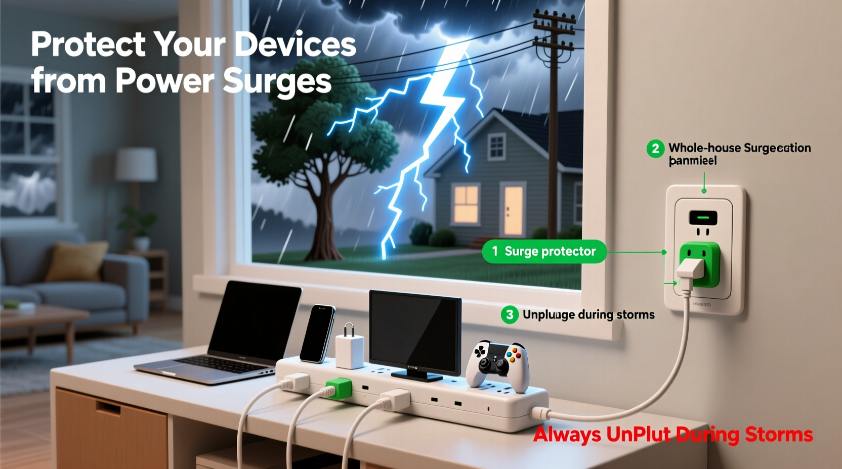 how to protect your devices from power surges during storms