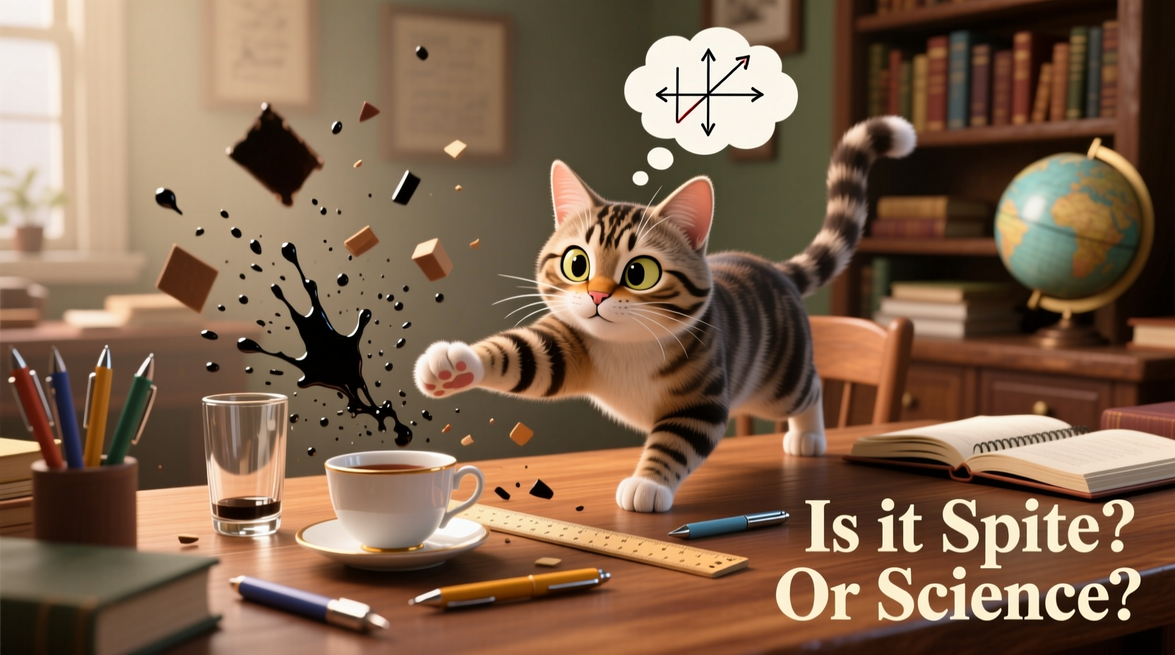 why do cats knock things off tables is it spite or physics experiments