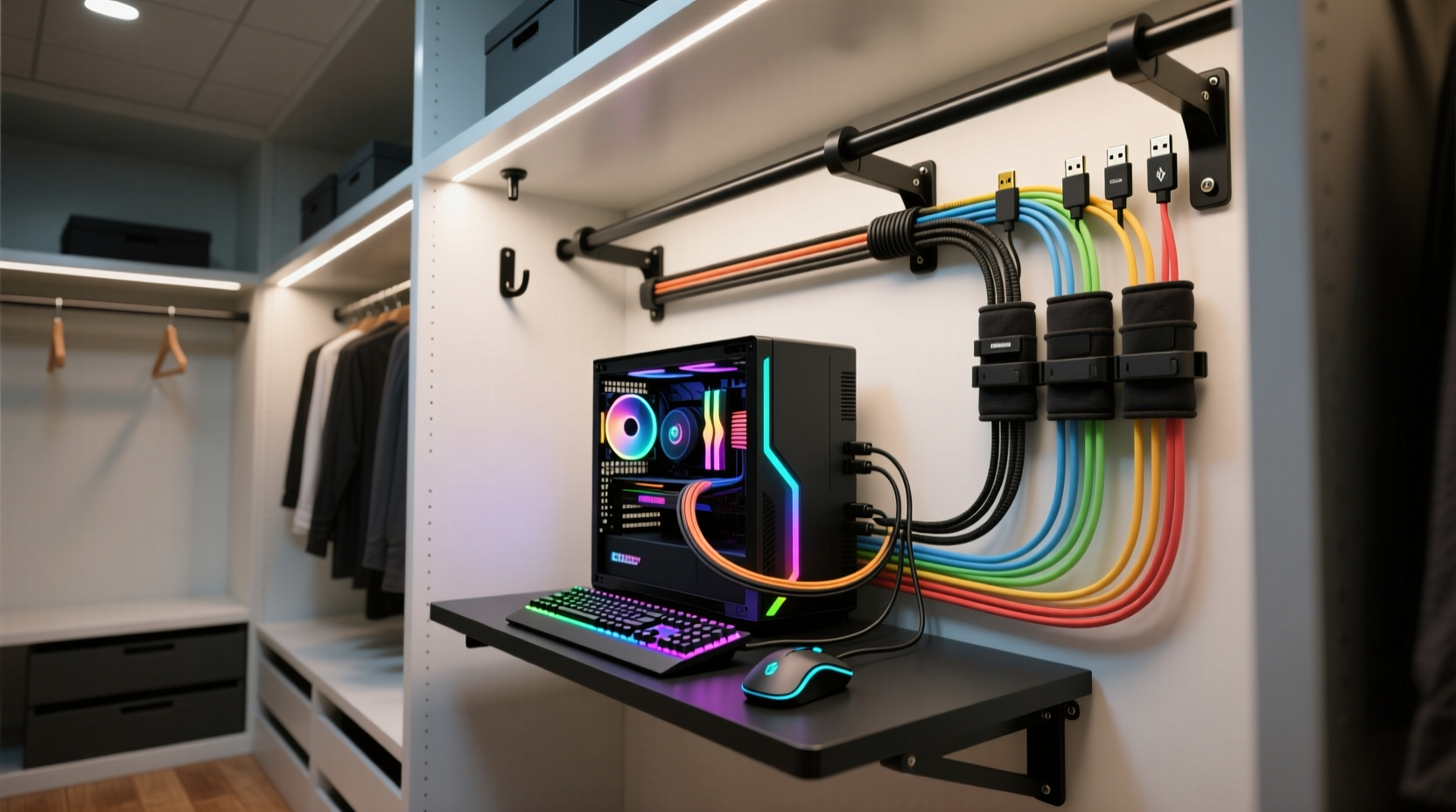 closet organization tips for gaming cables