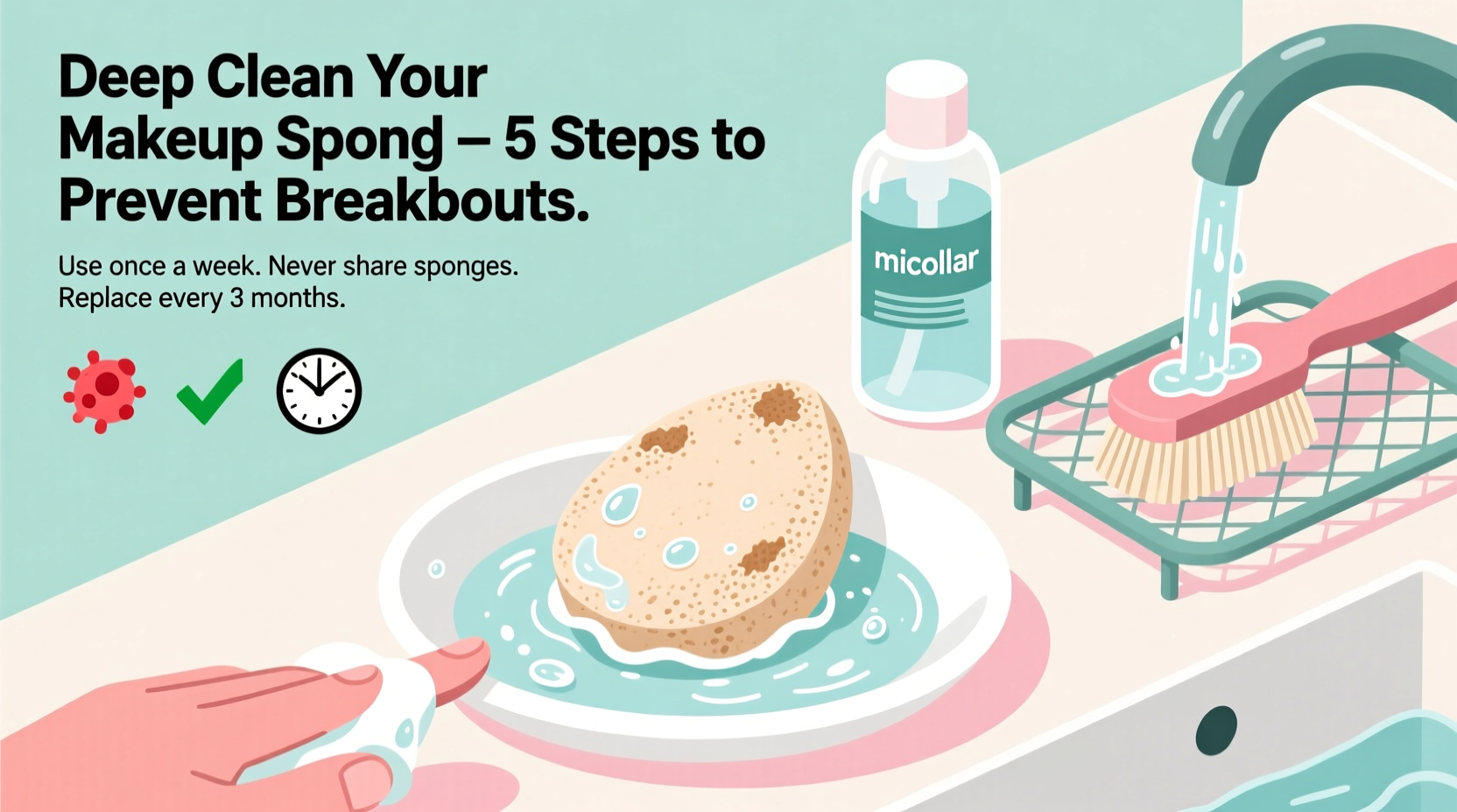 how to deep clean a makeup sponge to prevent breakouts effective methods