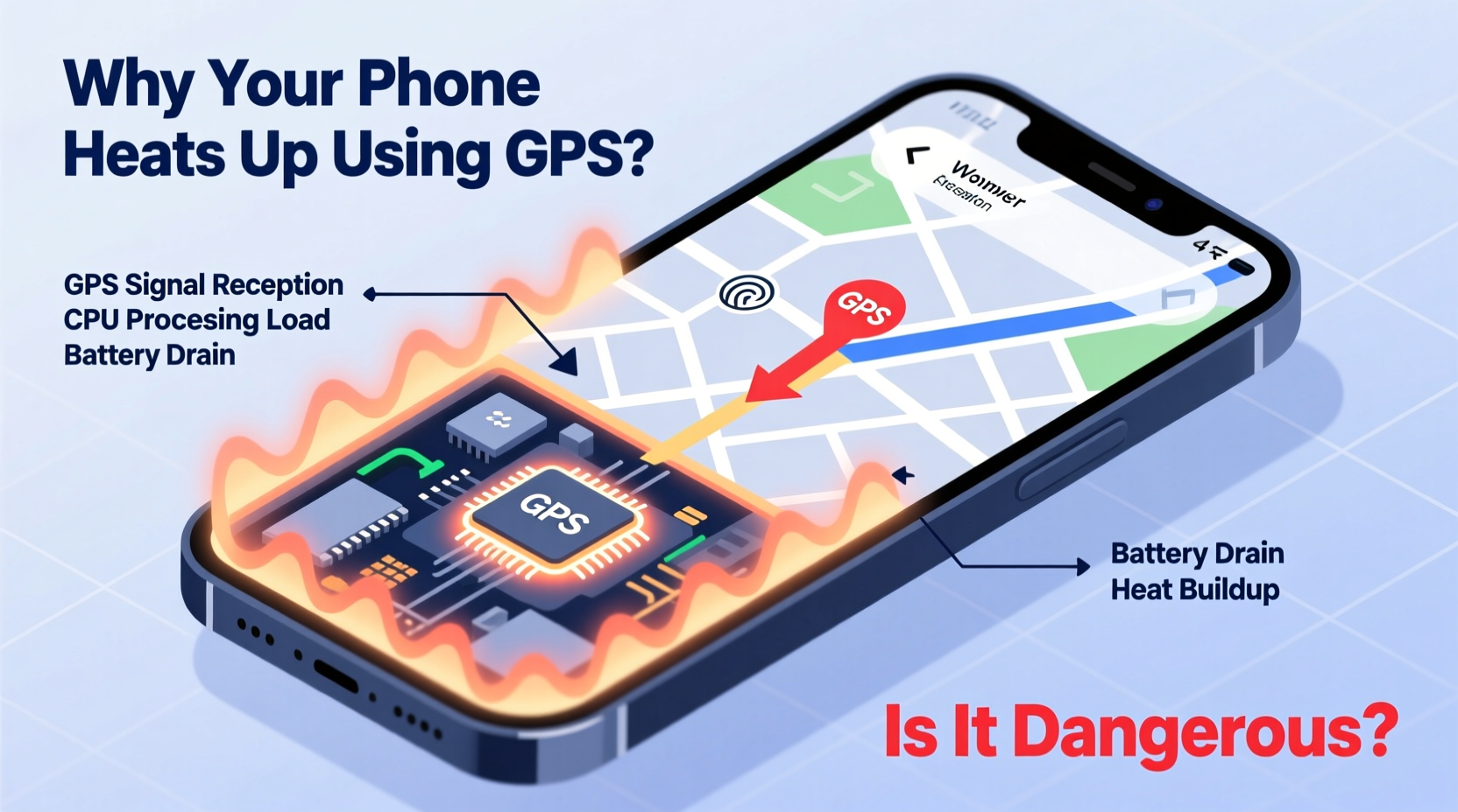 why does my phone get hot when using gps and is it dangerous
