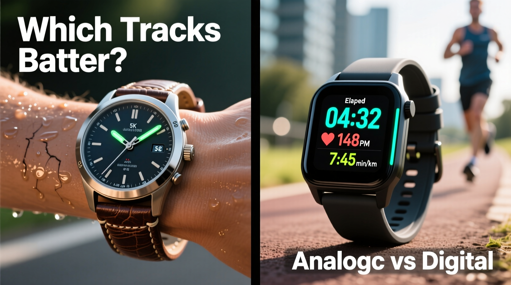 analog watch vs digital for running which gives more accurate tracking
