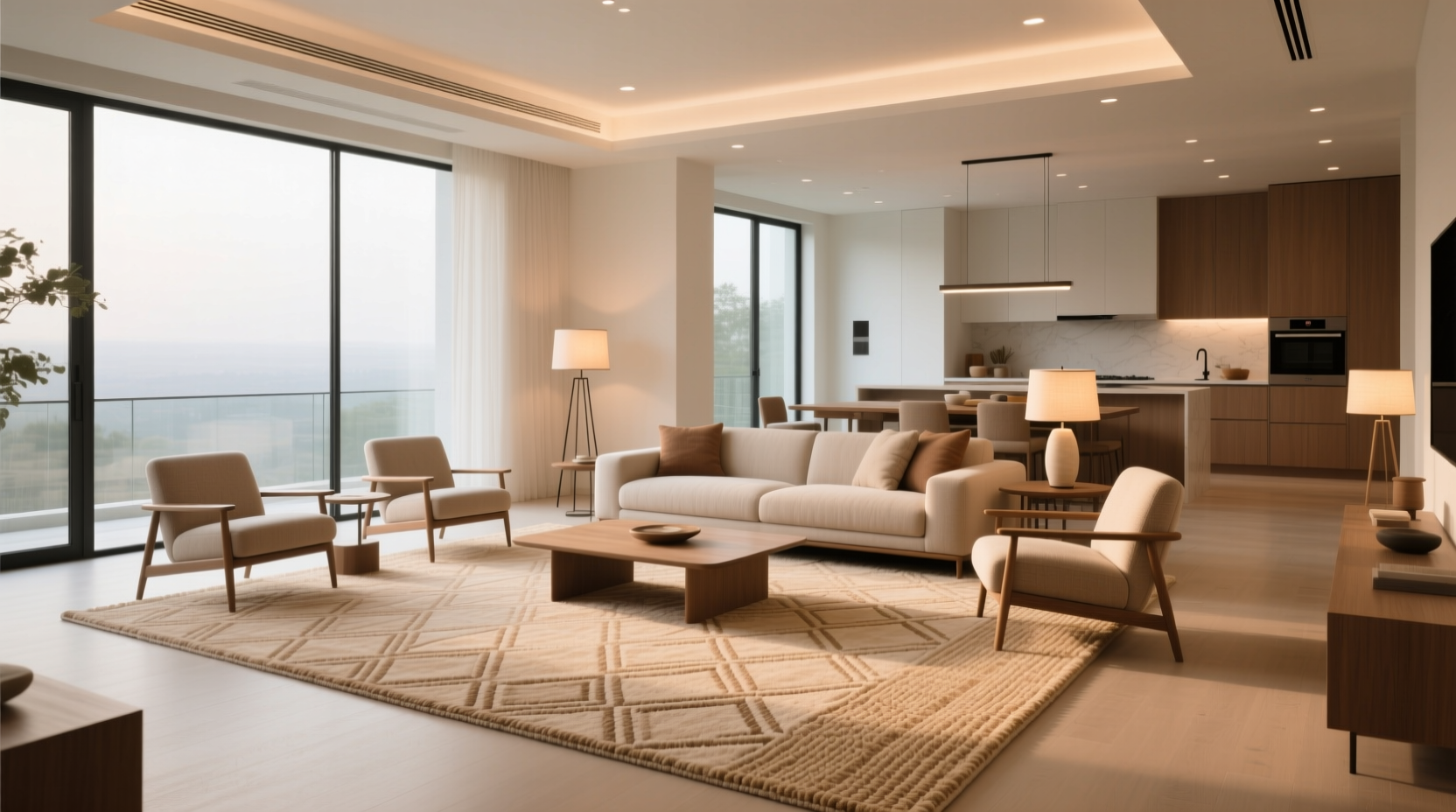 how to choose the right size area rug for open concept living spaces