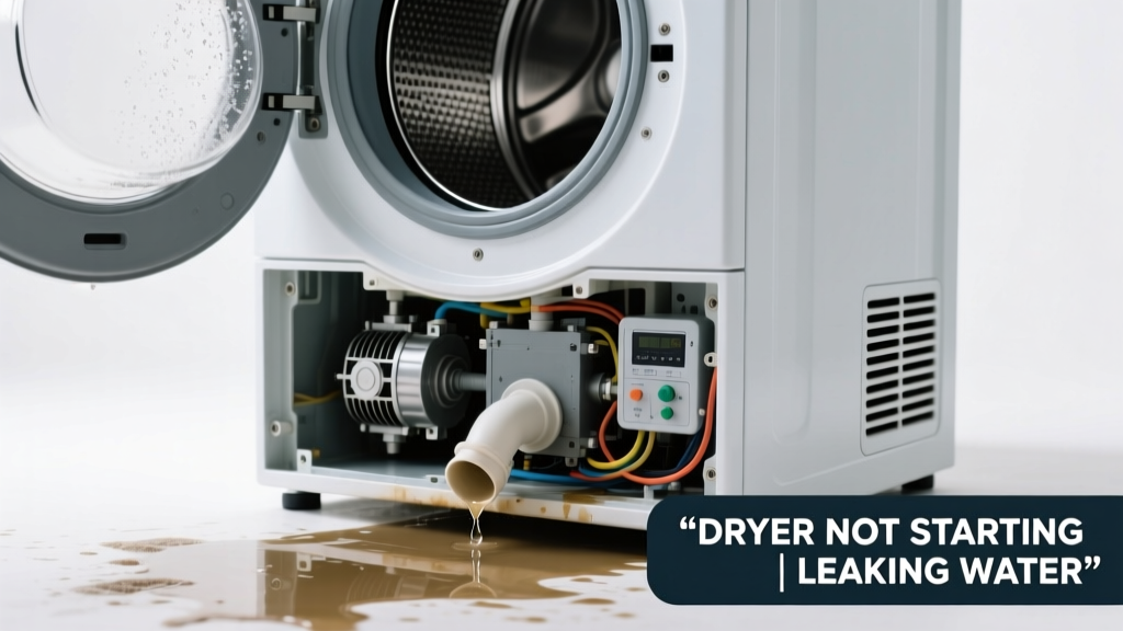 Dryer Not Starting & Leaking Water: Quick Diagnosis