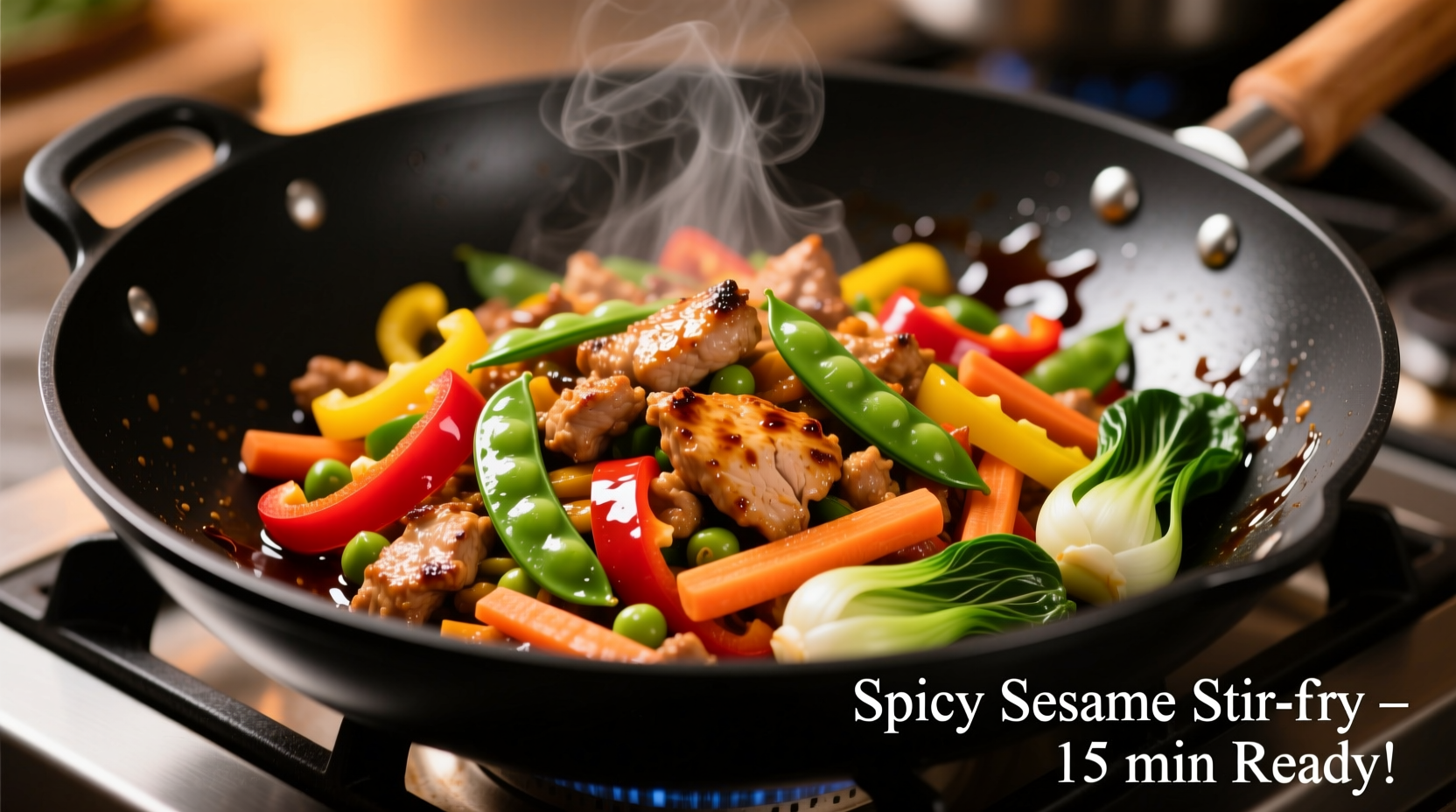 Colorful ground turkey stir-fry with vegetables