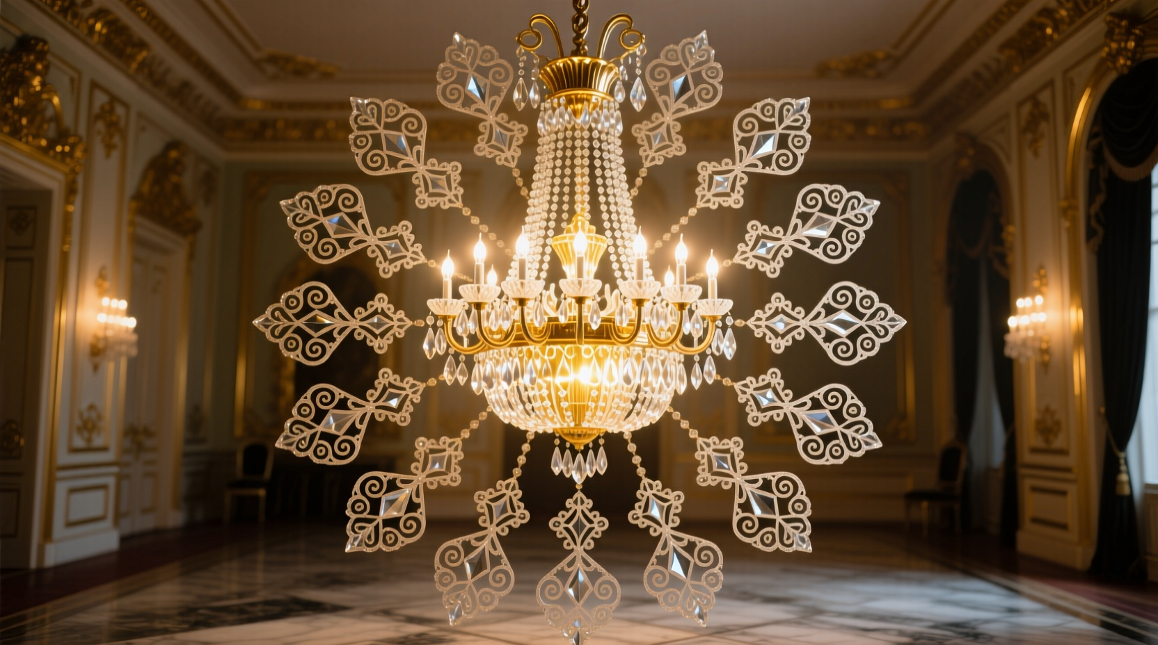 how to create symmetry when placing ornaments around light clusters