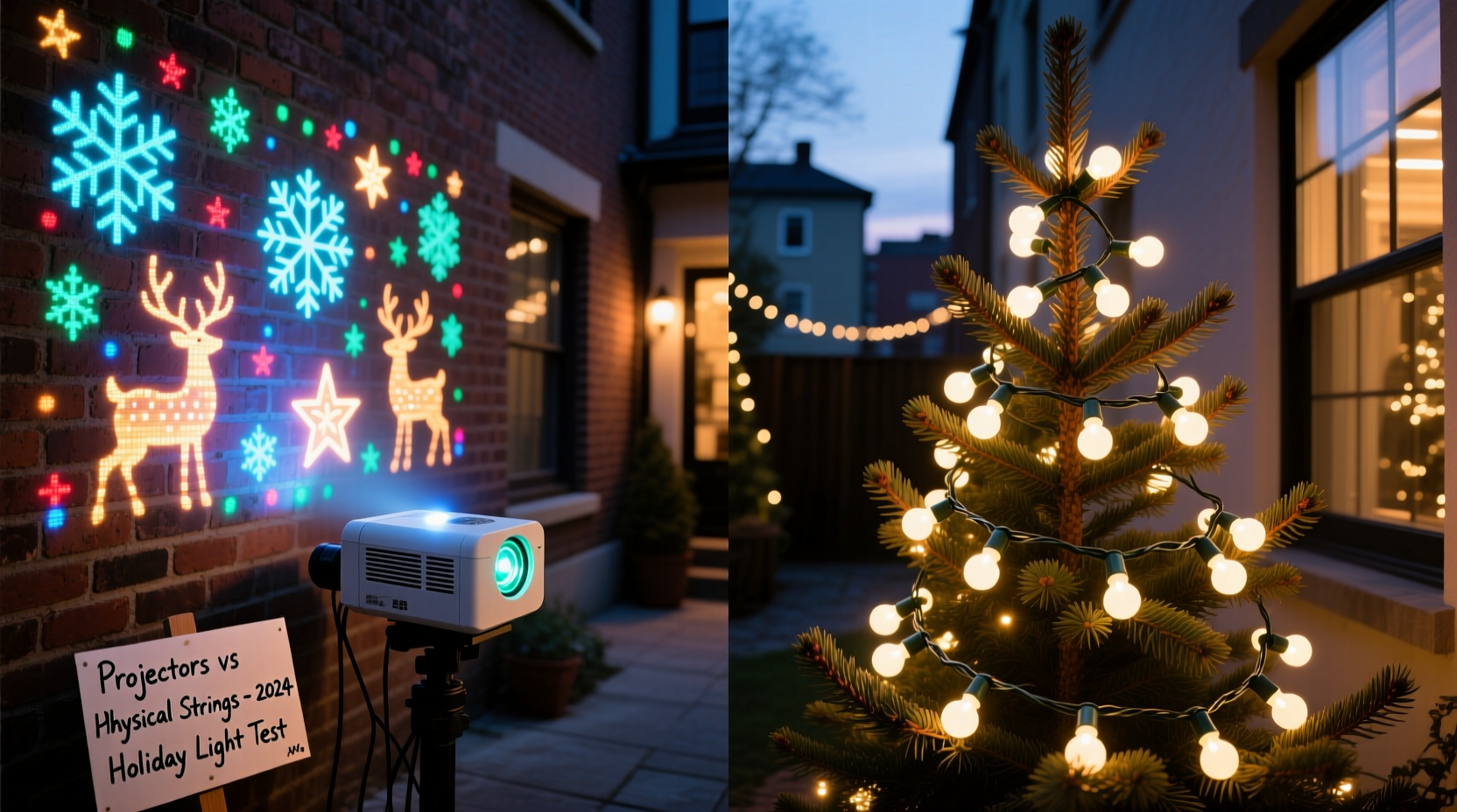projection christmas lights vs physical strings are projectors actually effective