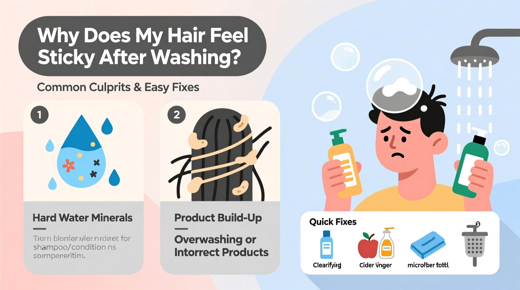 why does my hair feel sticky after washing common culprits and easy fixes