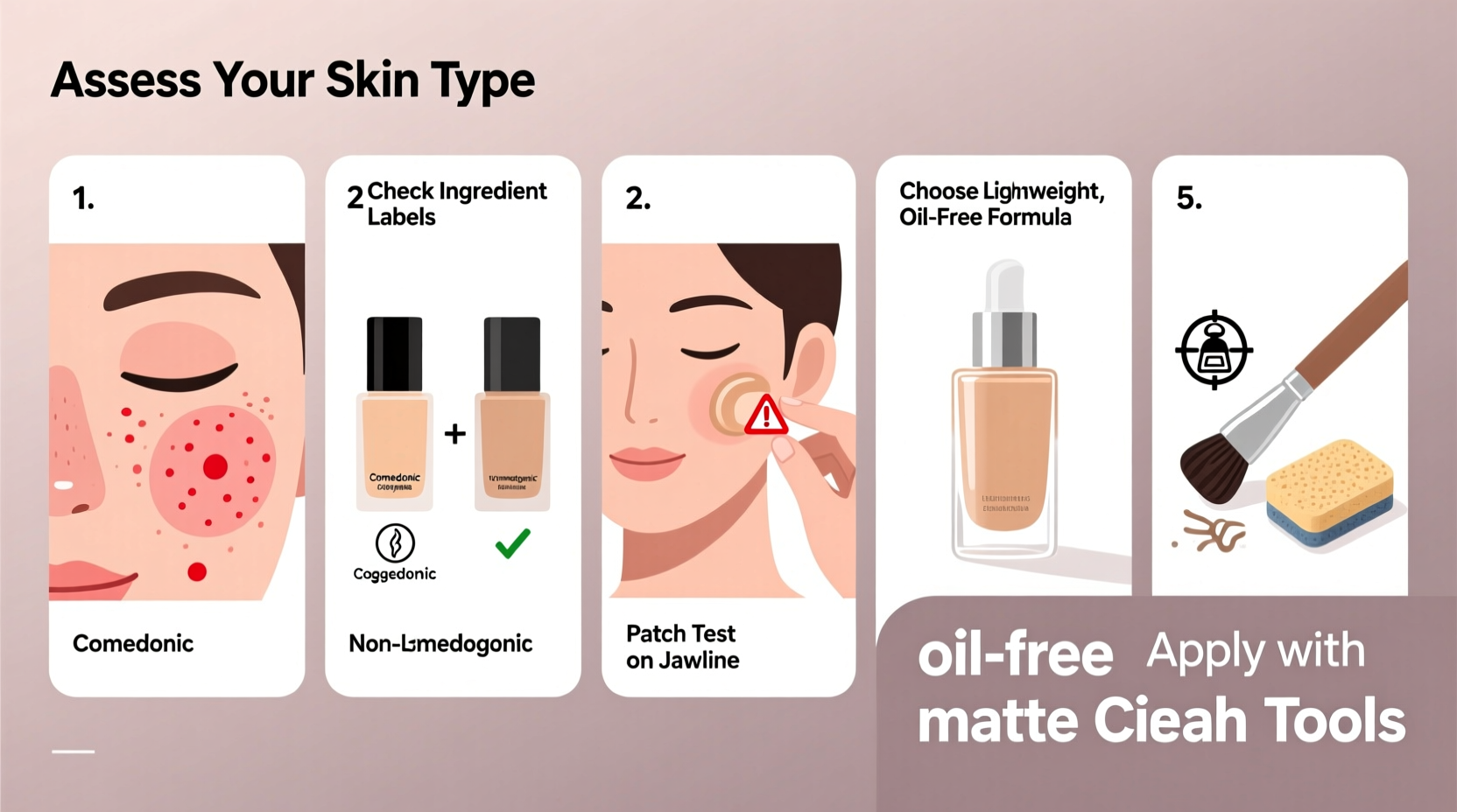 step by step guide to choosing the right foundation for acne prone skin