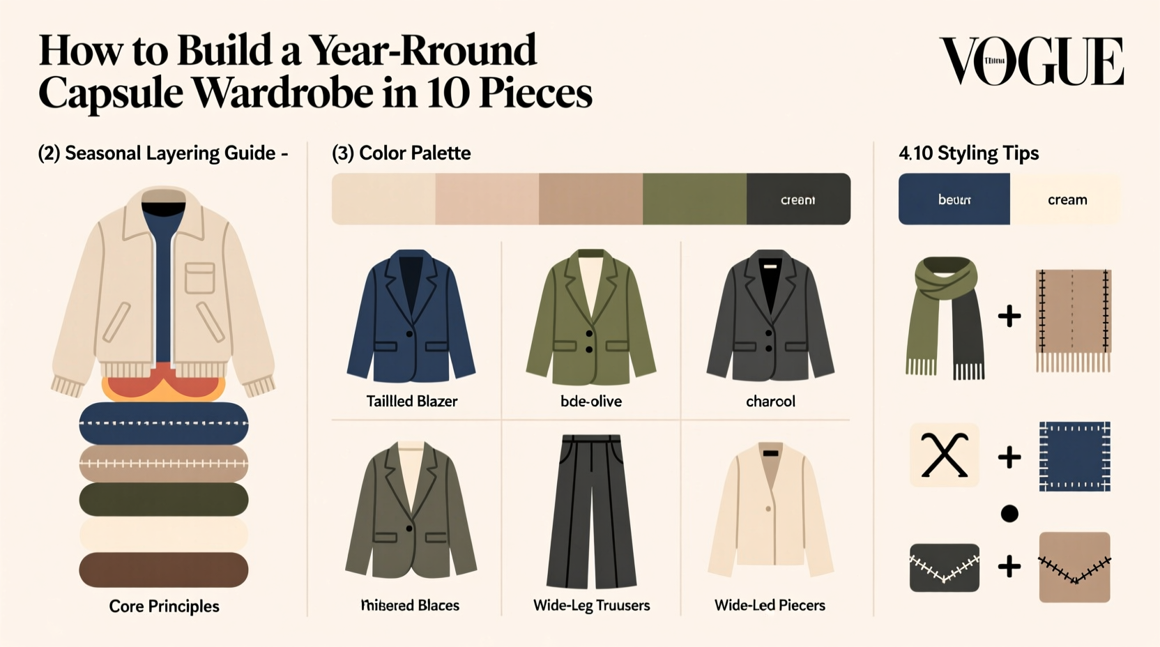 how to create a capsule wardrobe that works year round with 10 pieces