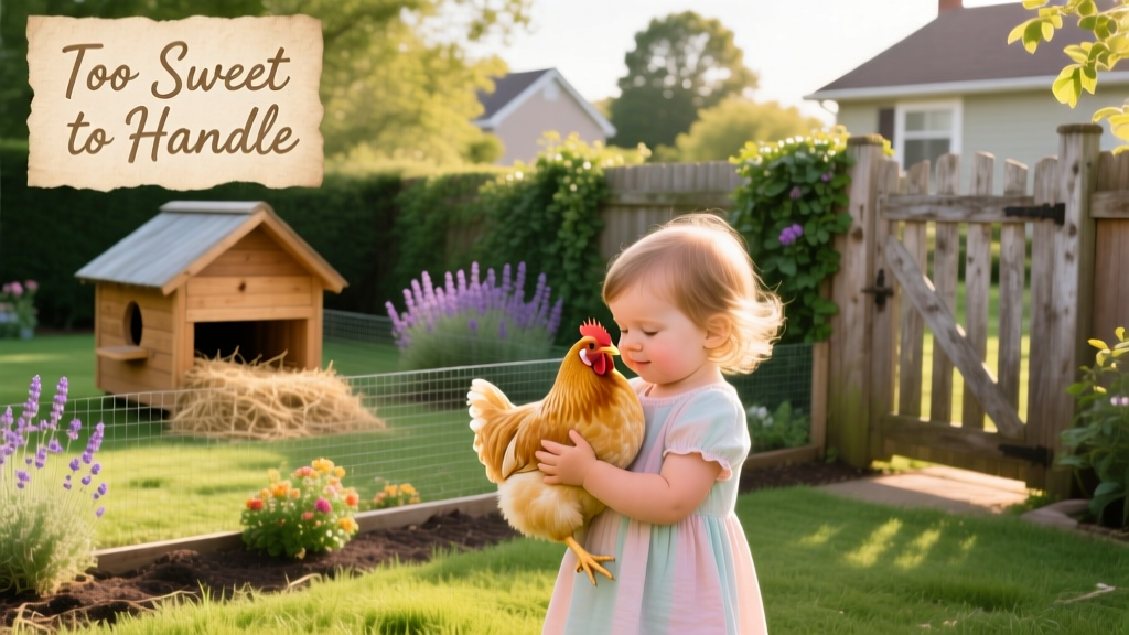 Well-maintained backyard chicken coop with nesting boxes, run, and lush green surroundings