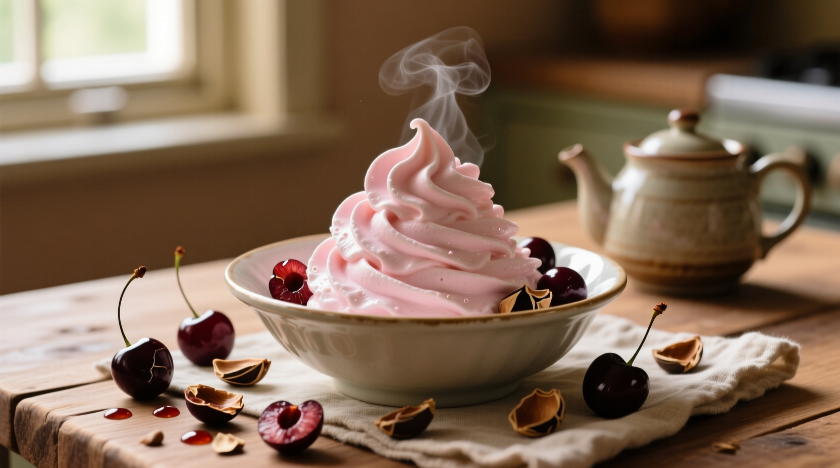 use discarded cherry pits to flavor whipped cream